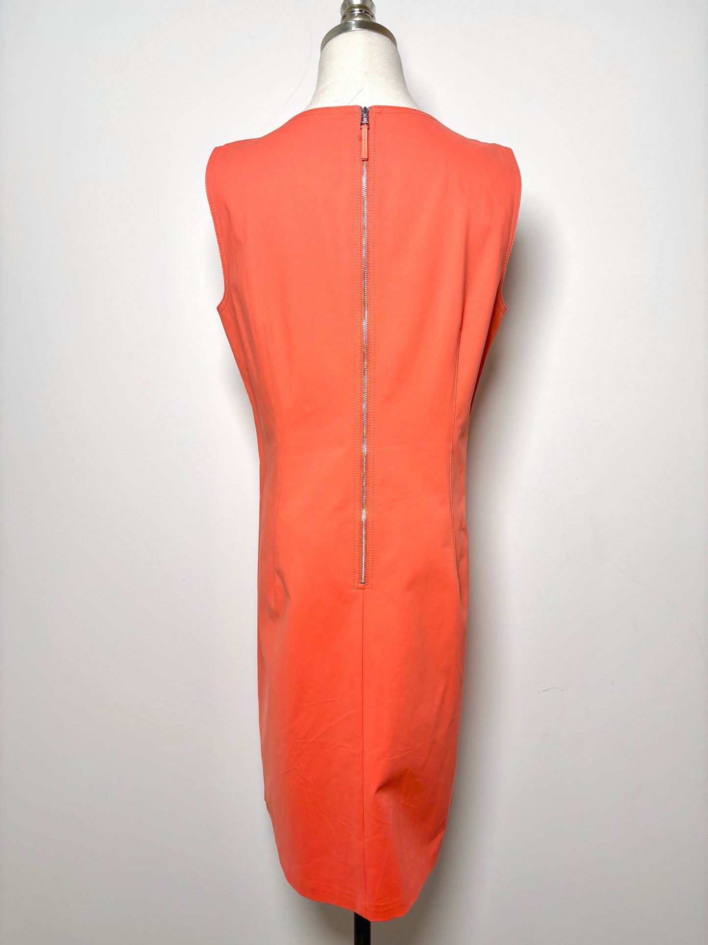 Women Size 8 Lafayette 148 Orange Solid Cotton, Polyamide, Elastane Dress