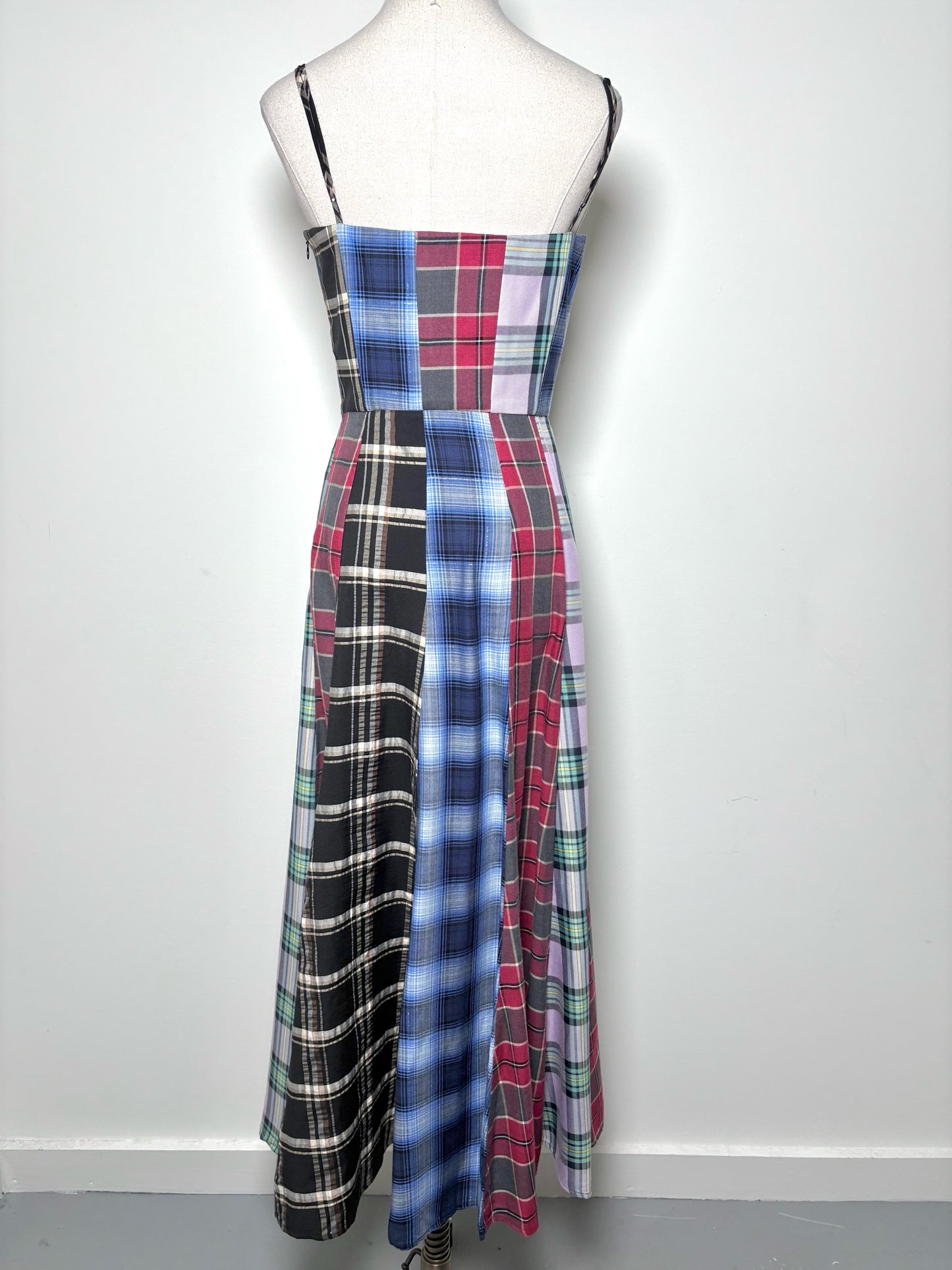 Women Size 4 Autumn Adeigbo Red, blue, pink, black, brown Plaid Cotton Dress