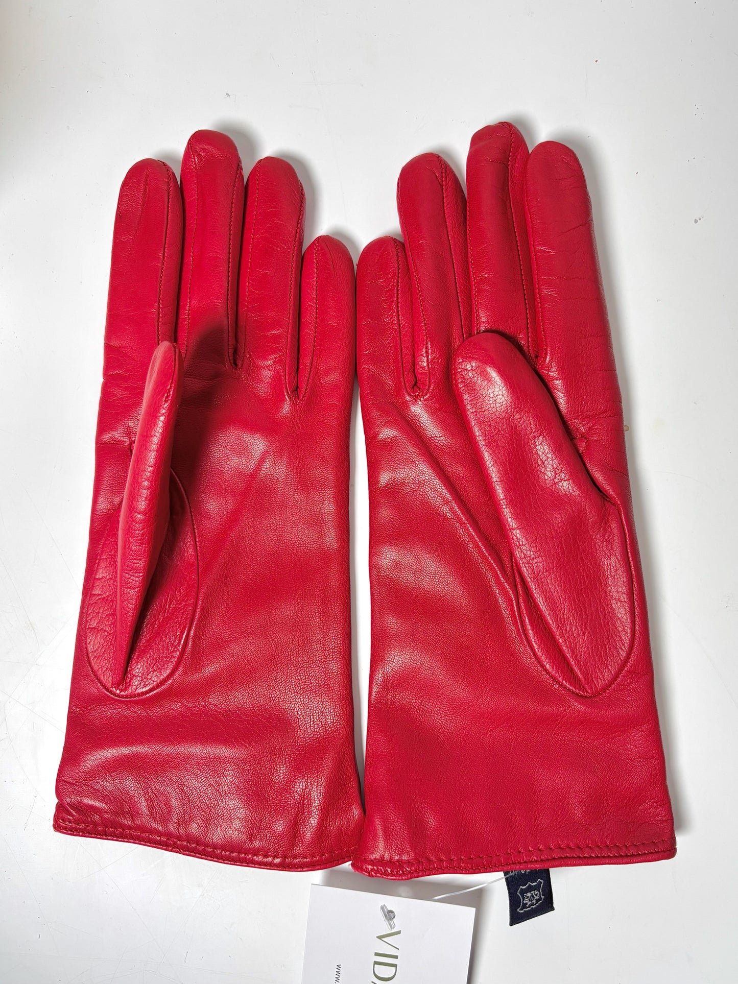 Madova Small Red Leather, Cashmere Ladies Gloves