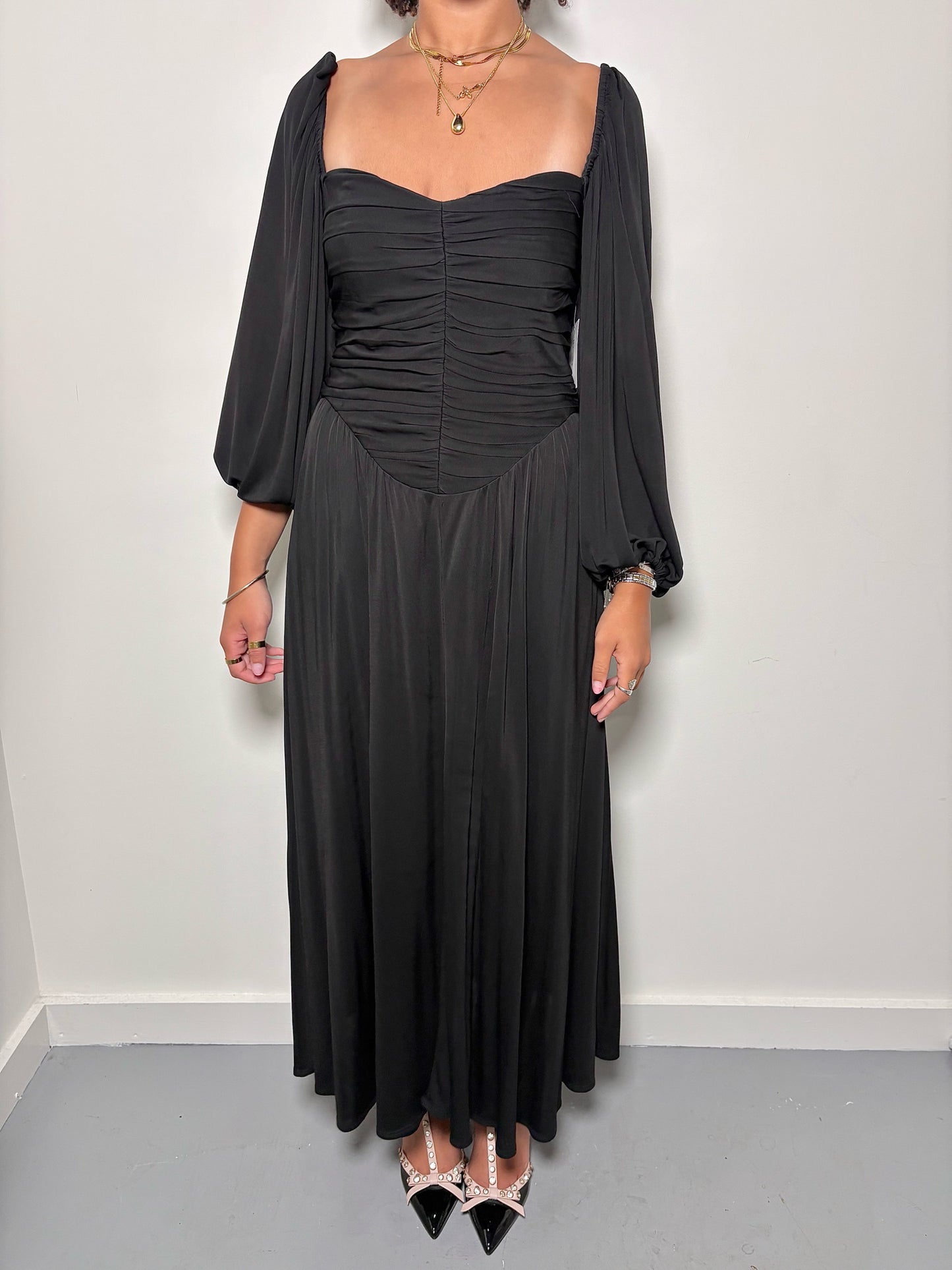 Women Size M The Westside Black Solid Viscose Dress