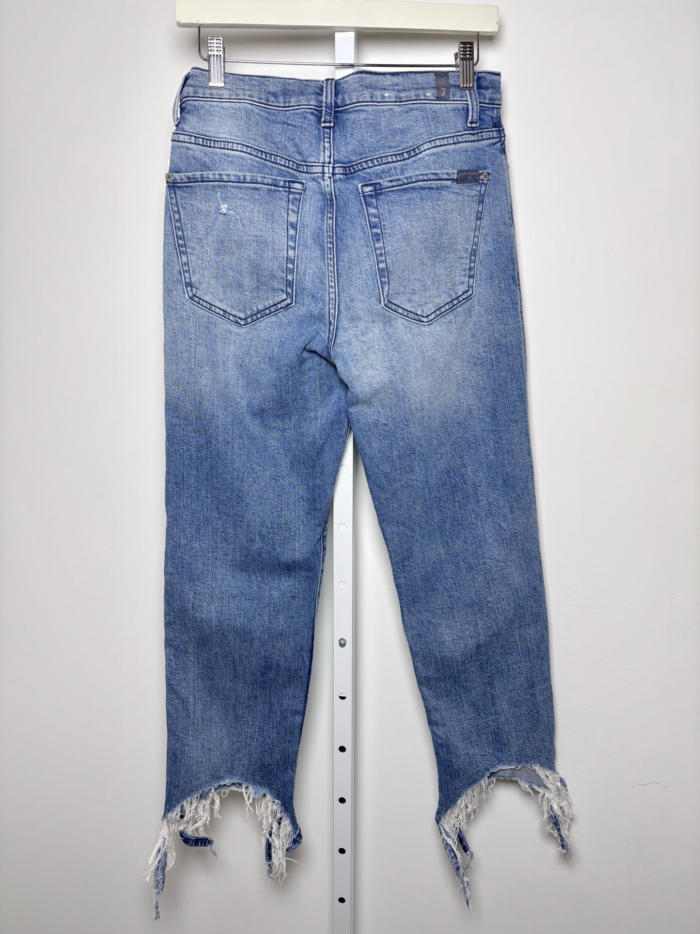 Women Size M 7 For All Mankind Light Blue Stonewashed Denim Jeans