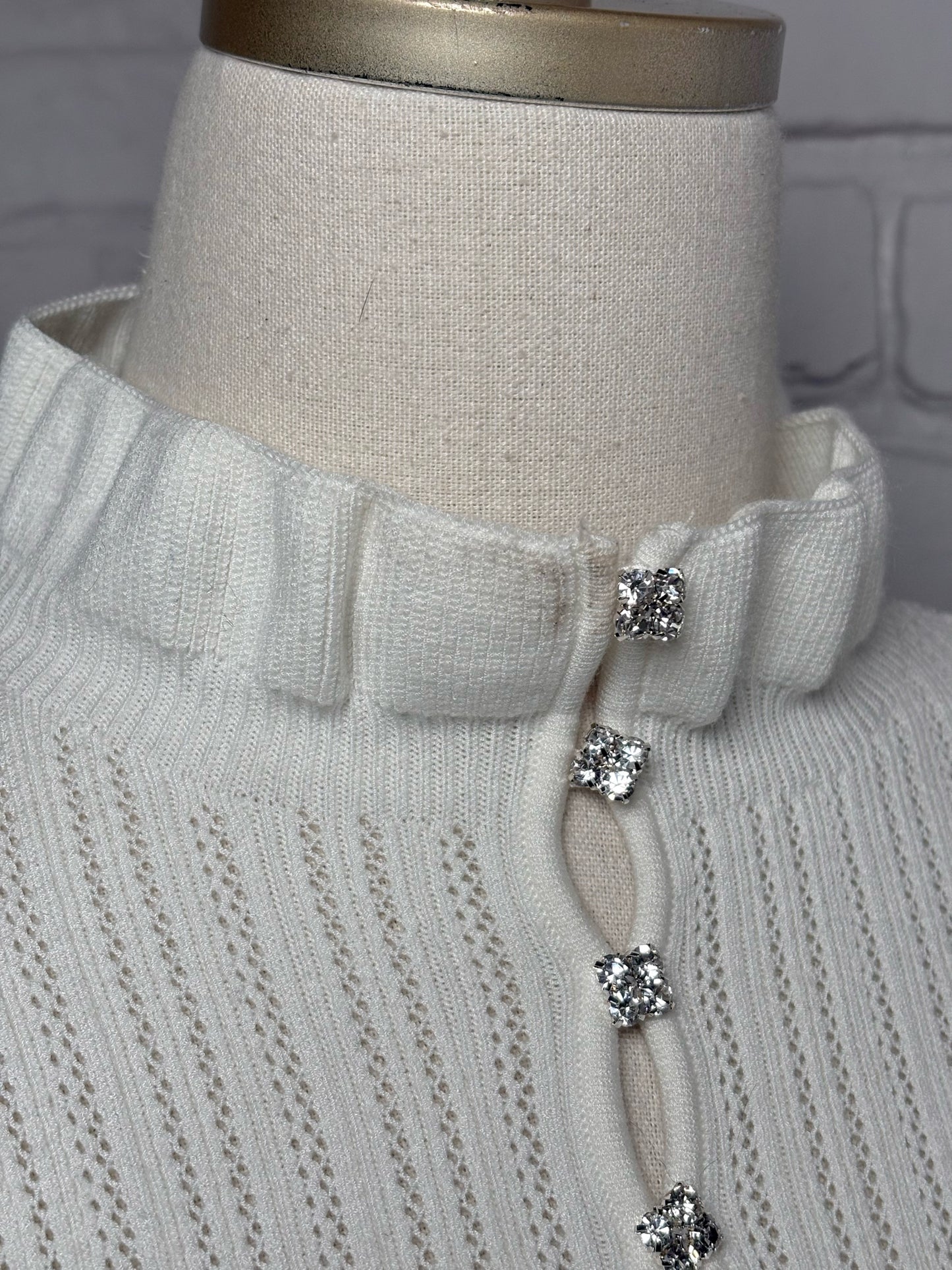 Women Size S Sandro White, Black Colorblock Wool Blend Sweater