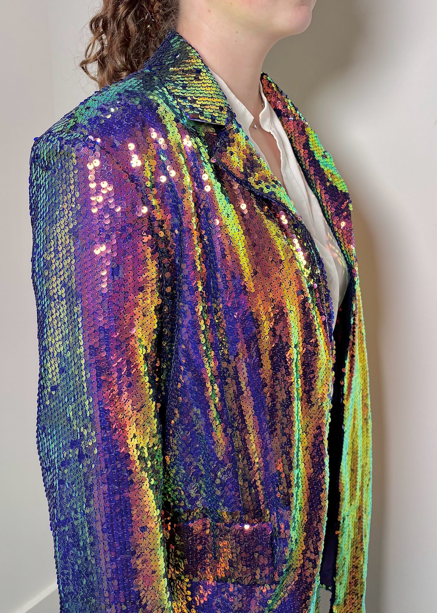 Women Size S KATE HEWKO Multi-Color Sequins NWT Lux Jacket