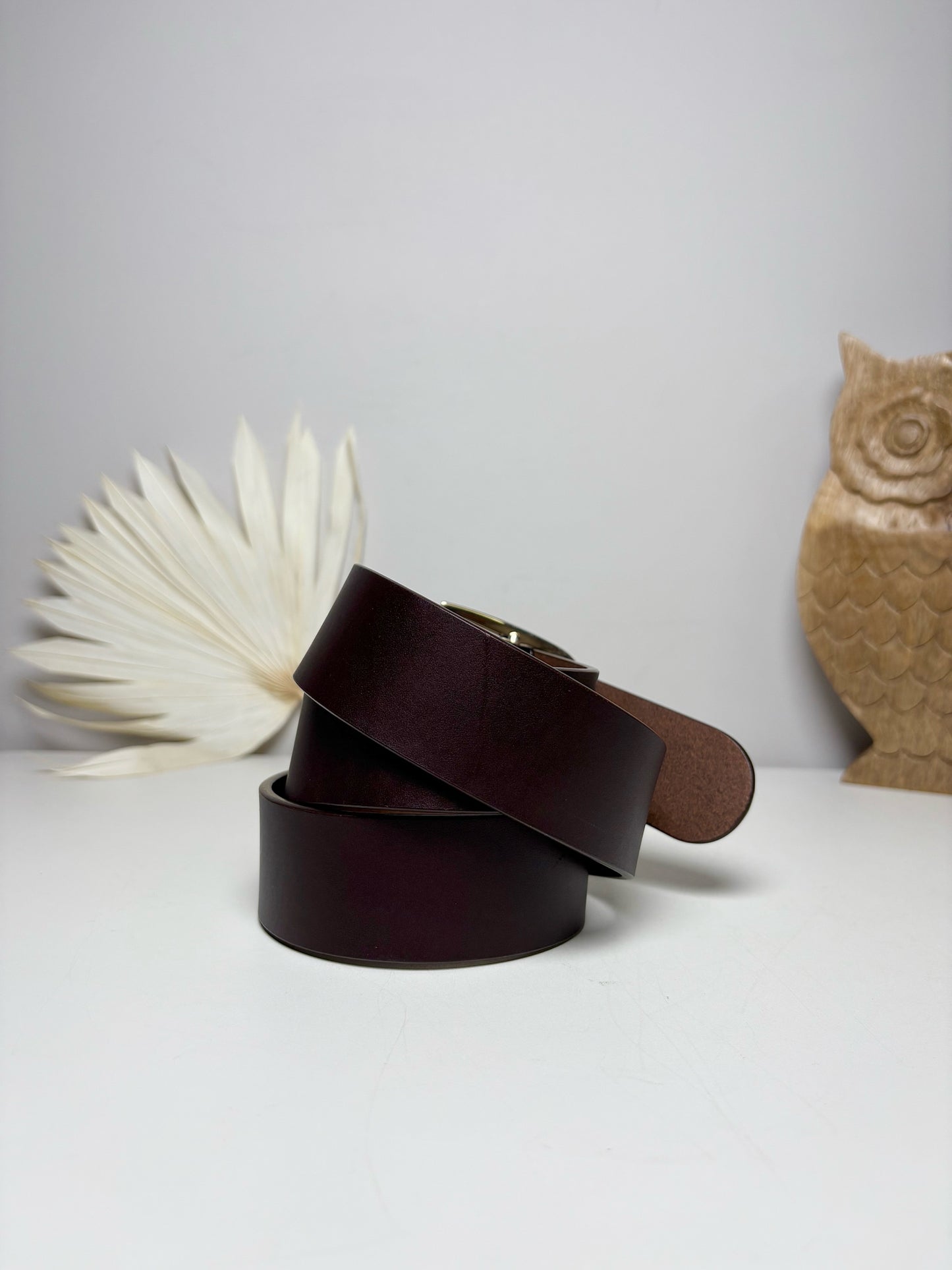 Mens Size M Gucci Chocolate Brown Leather Solid Men's Belt