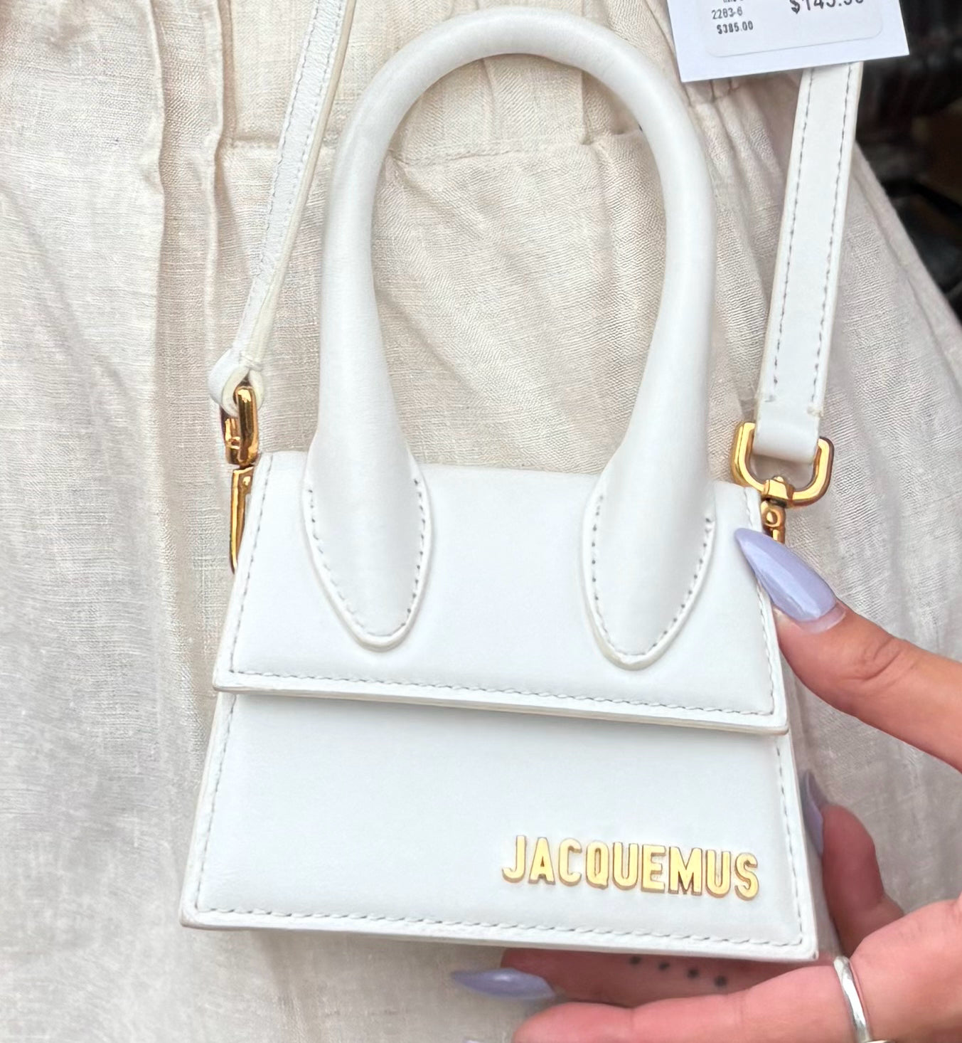 Jacquemus Leather Pre-owned White Le Chiquito Moyen Purse