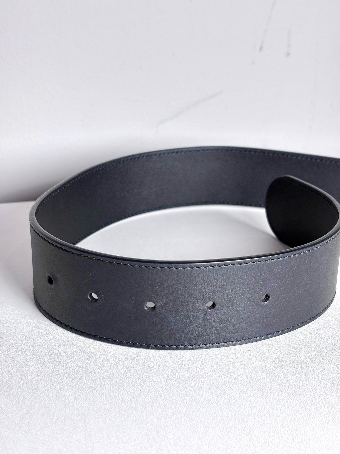 Gucci GG Marmont 85-34 Wide Black Leather Belt