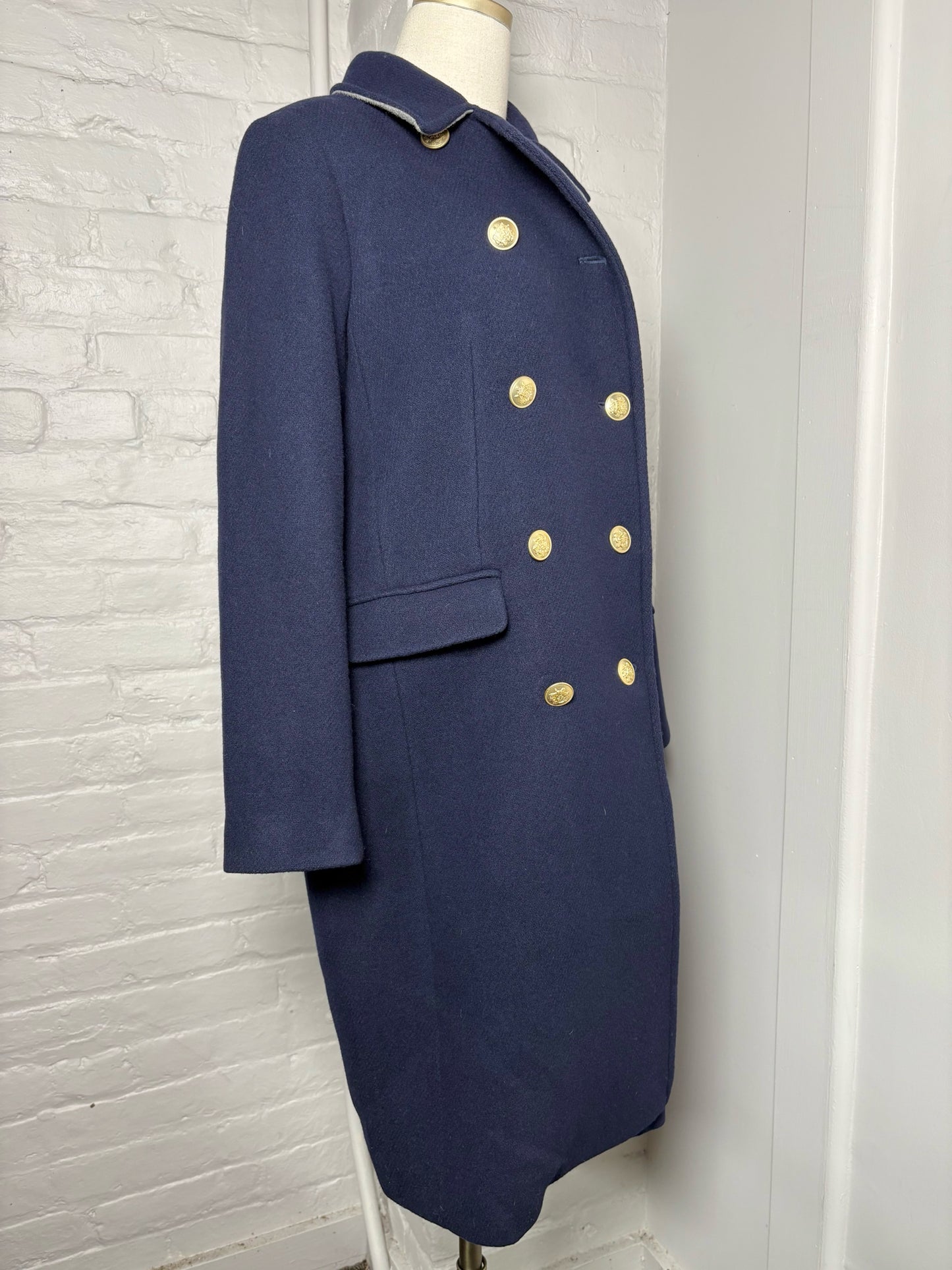 Women Size 6 J. Crew Navy Blue Wool Peacoat