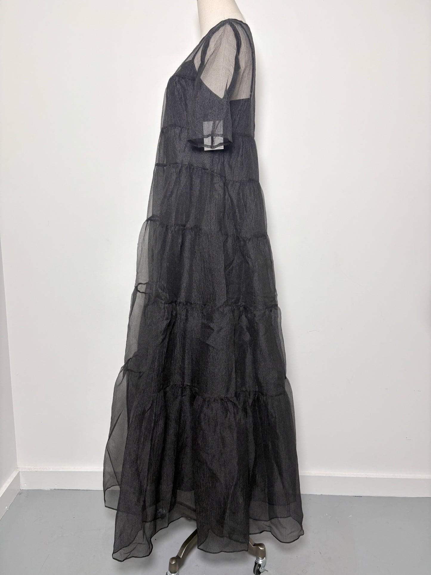 Women Size M Staud Black Organza Pre-owned Dress