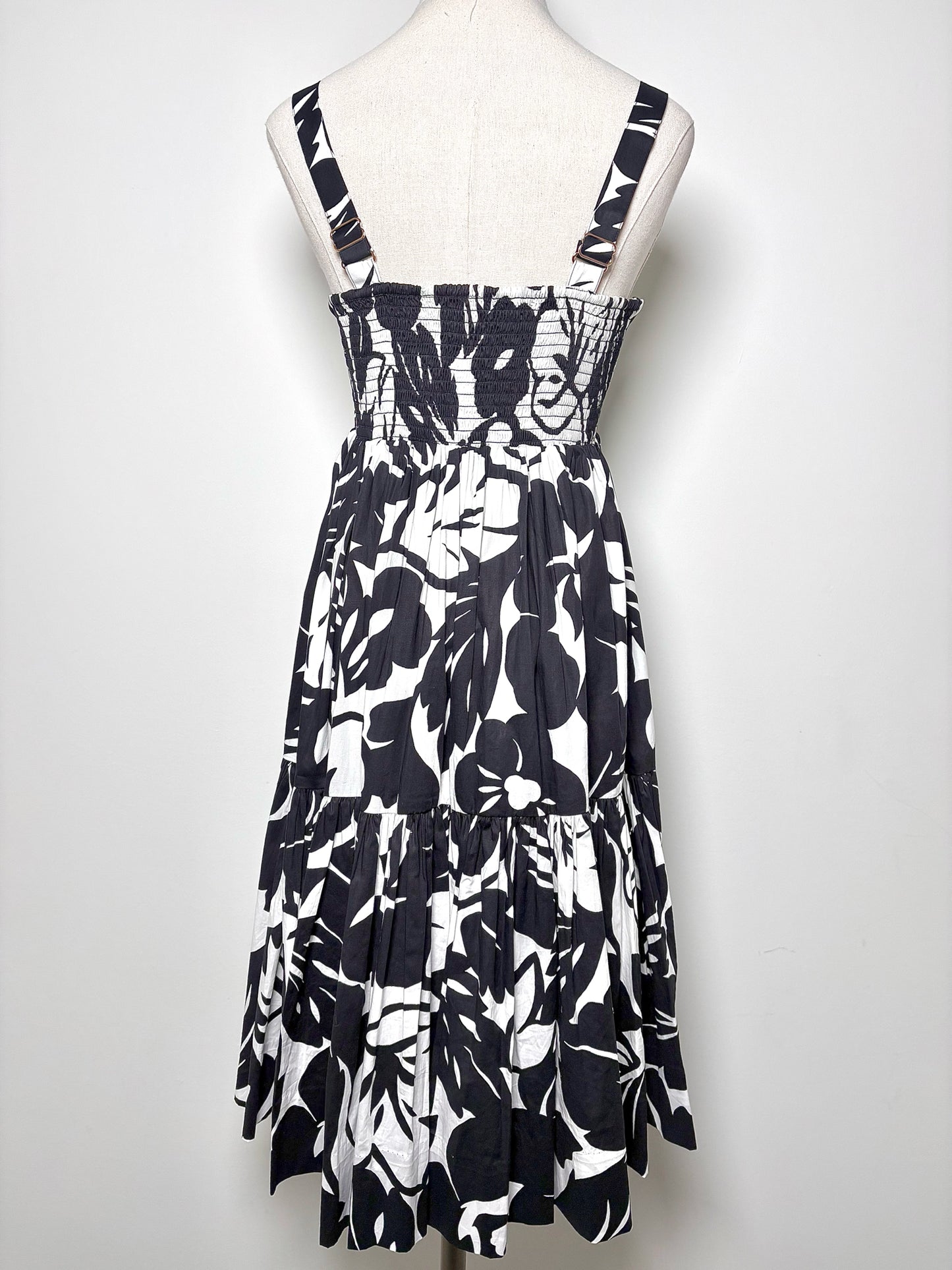 Women Size L Kate Spade New York Black, White Floral Cotton Dress