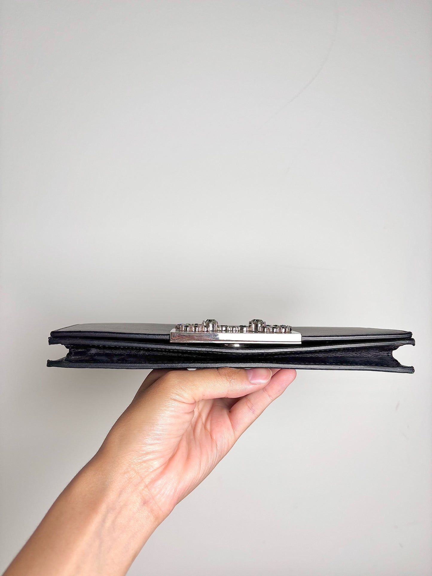 Gucci Solid Leather Black Cowhide Clutch Purse