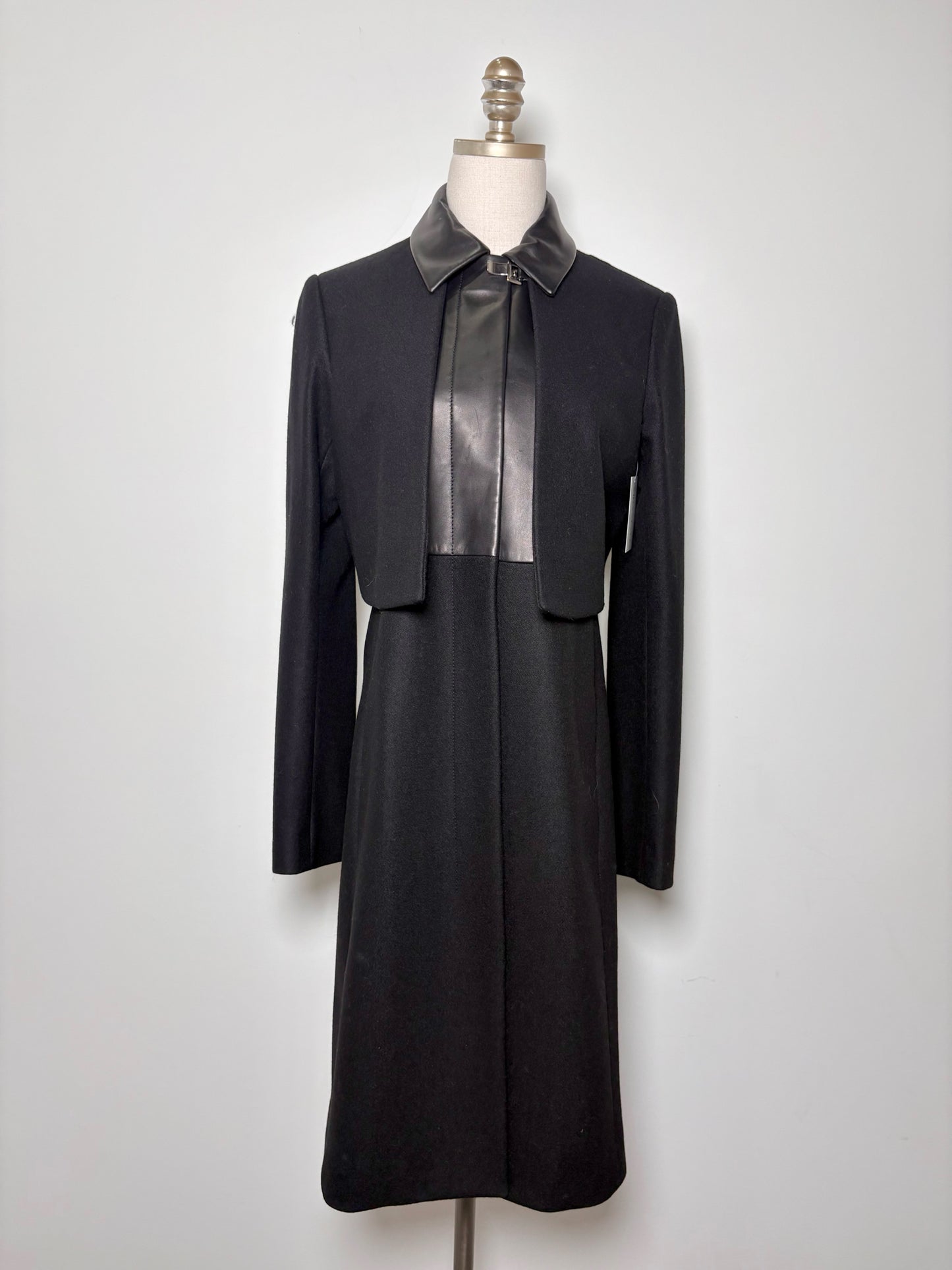 Women Size 6 The Row Black Nostrand Wool, Leather NWT Coat