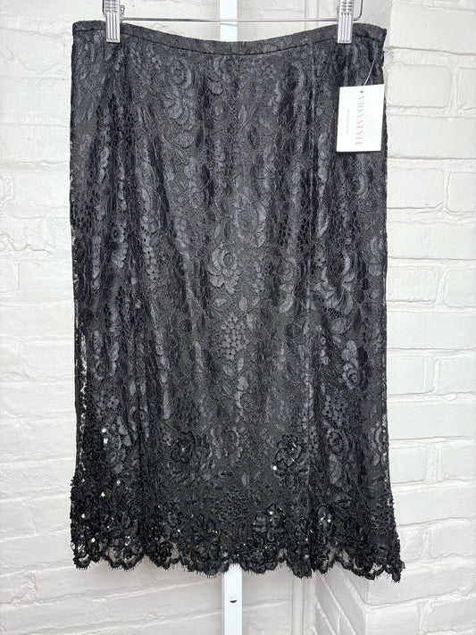 Women Size 10 Carlisle Black Lace Vintage Skirt