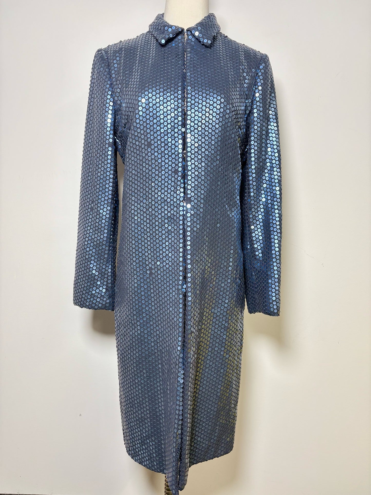 Women Size 42 ( 6 US) L'Altramoda Blue Sequins Suit