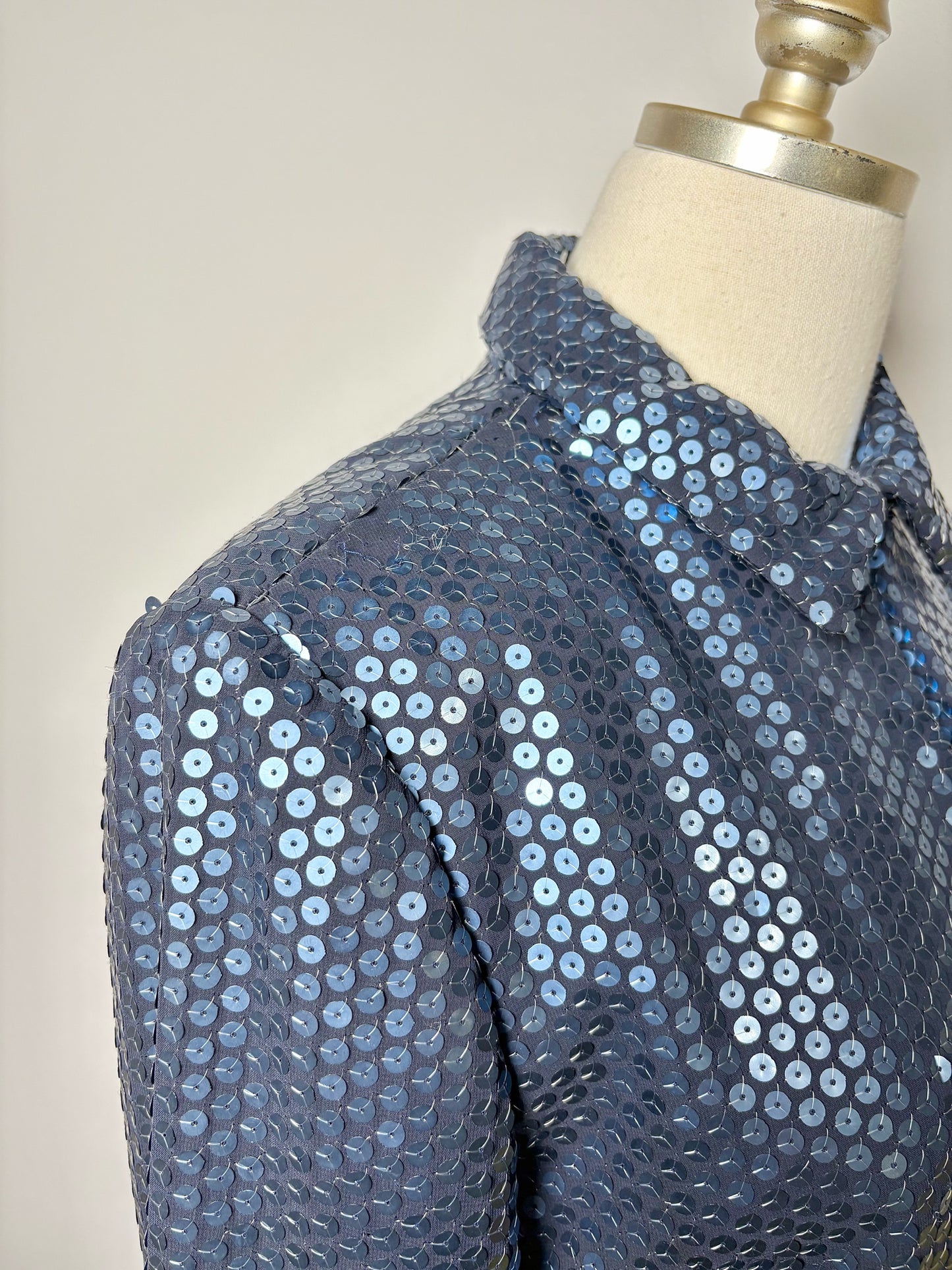 Women Size 42 ( 6 US) L'Altramoda Blue Sequins Suit