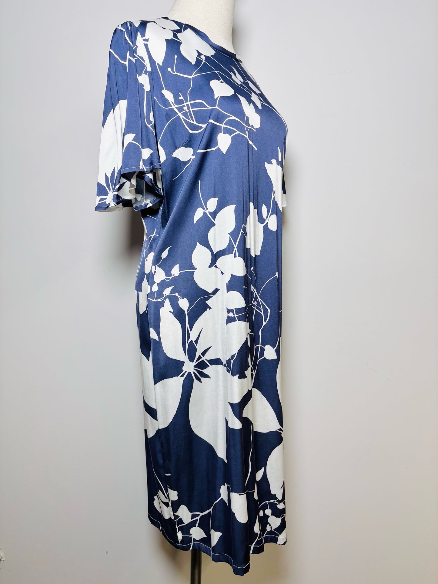 Women Size 48 Camicettasnob Blue Floral Viscose Shift Dress