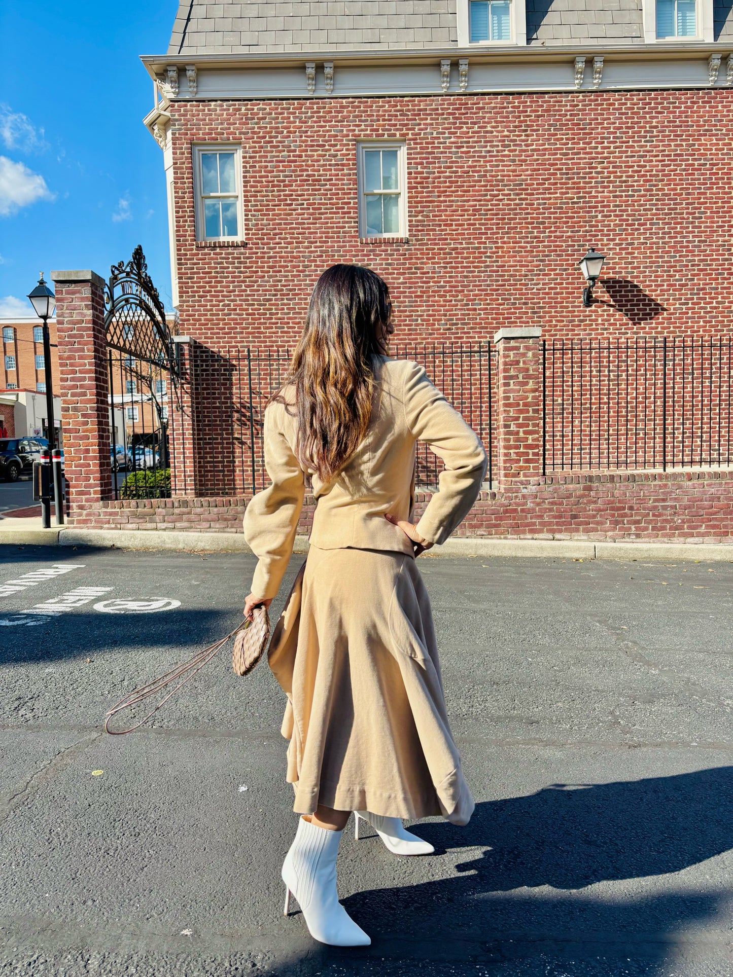 Women Size 6 Vivienne Westwood Anglomania Khaki Solid Cotton Midi Skirt