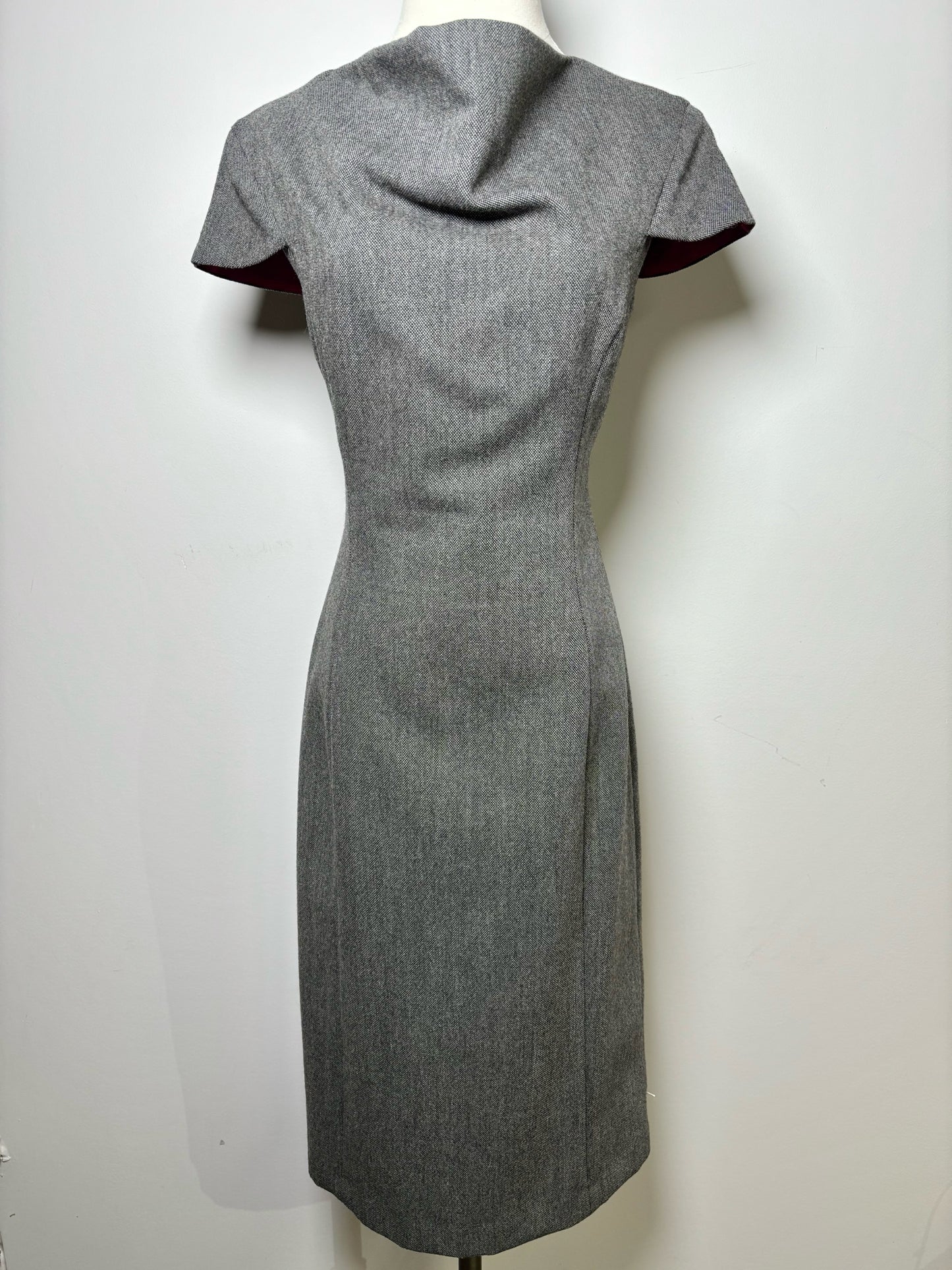 Women Size M Ports 1961 Charcoal Tweed Wool Sheath Dress