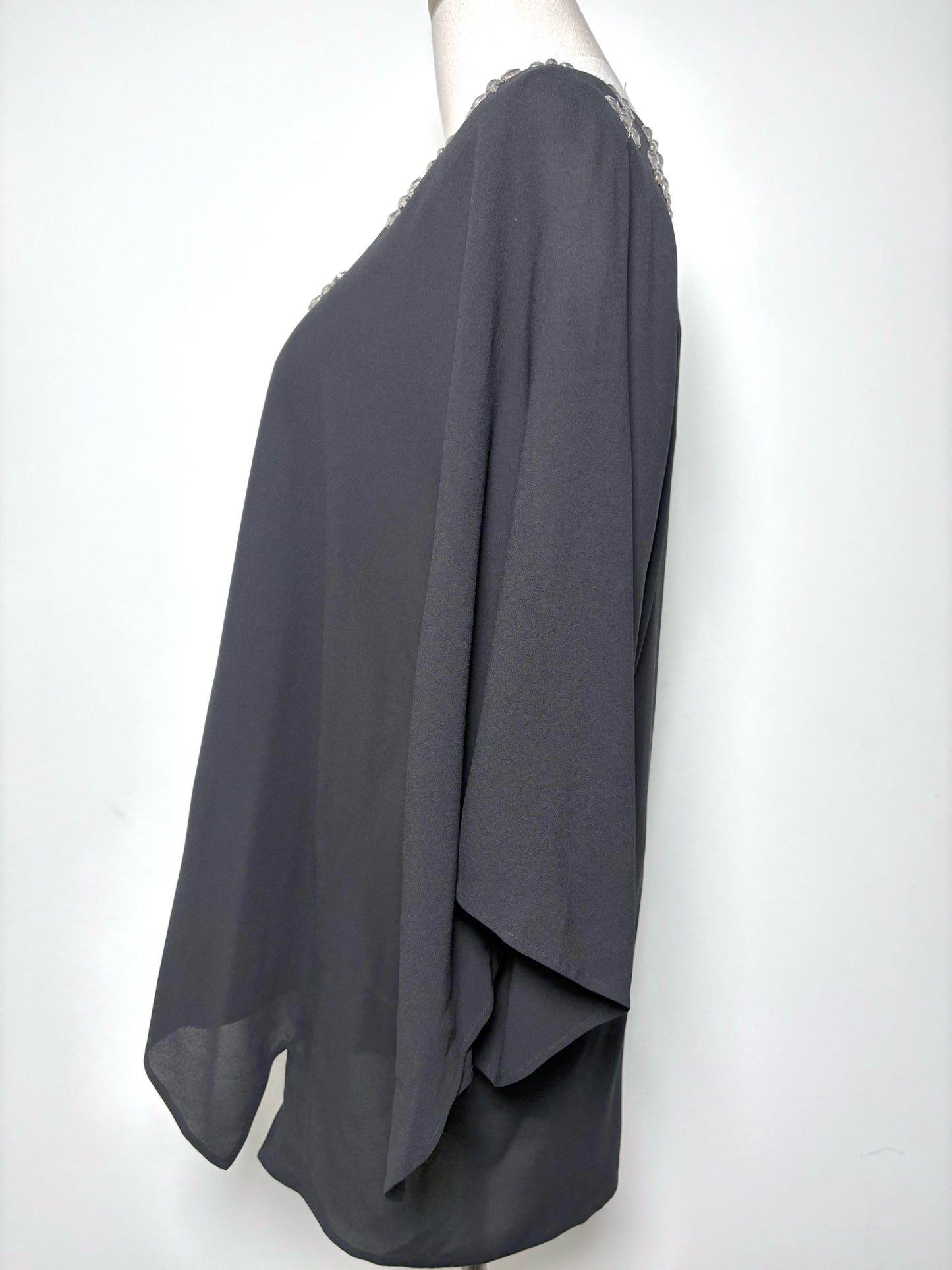 Women Size One Size Michael Kors Collection Black Embellished Silk NWT Blouse