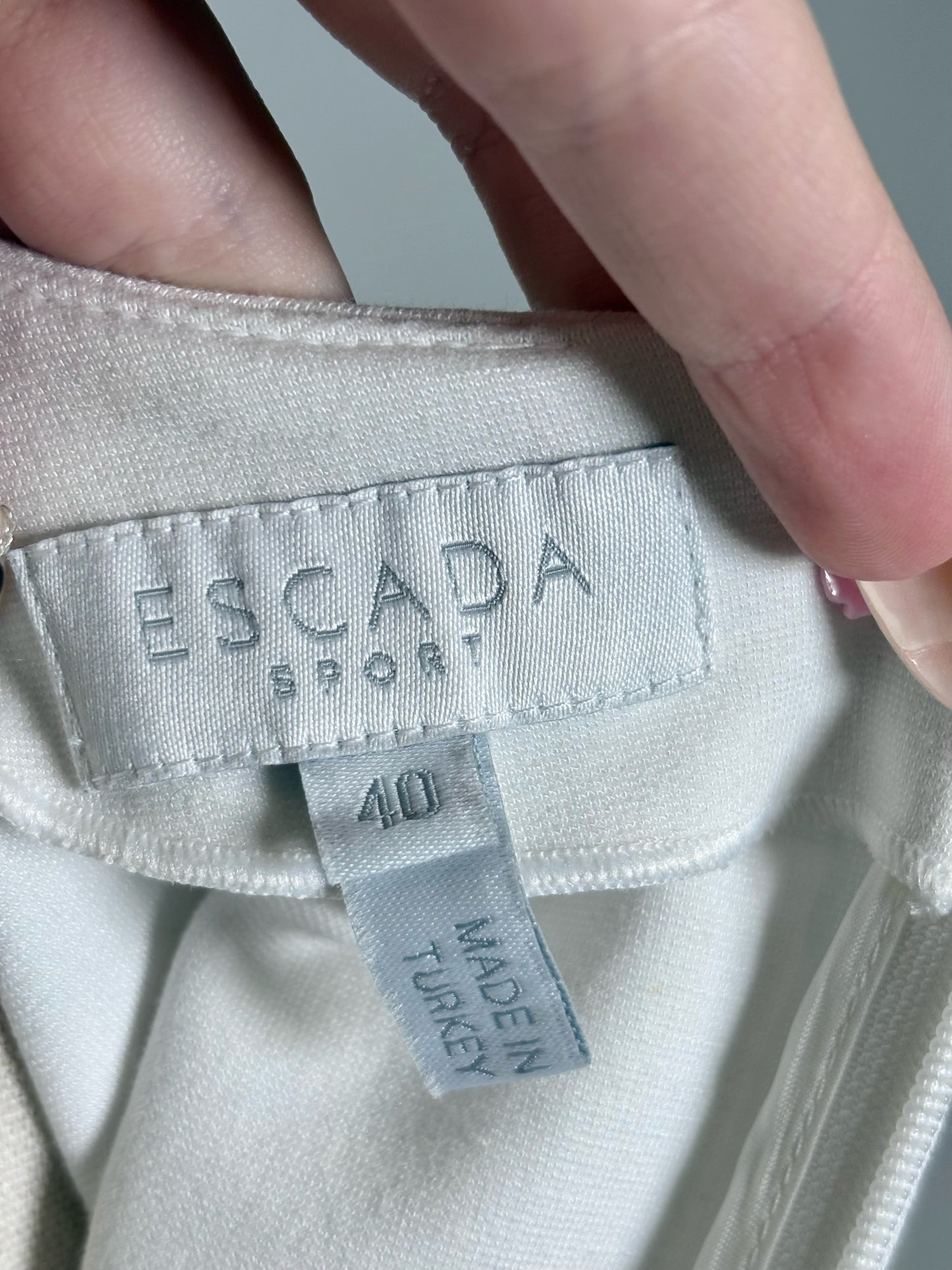 Women Size 40 Escada Sport White, blue Stripe Women's Dress