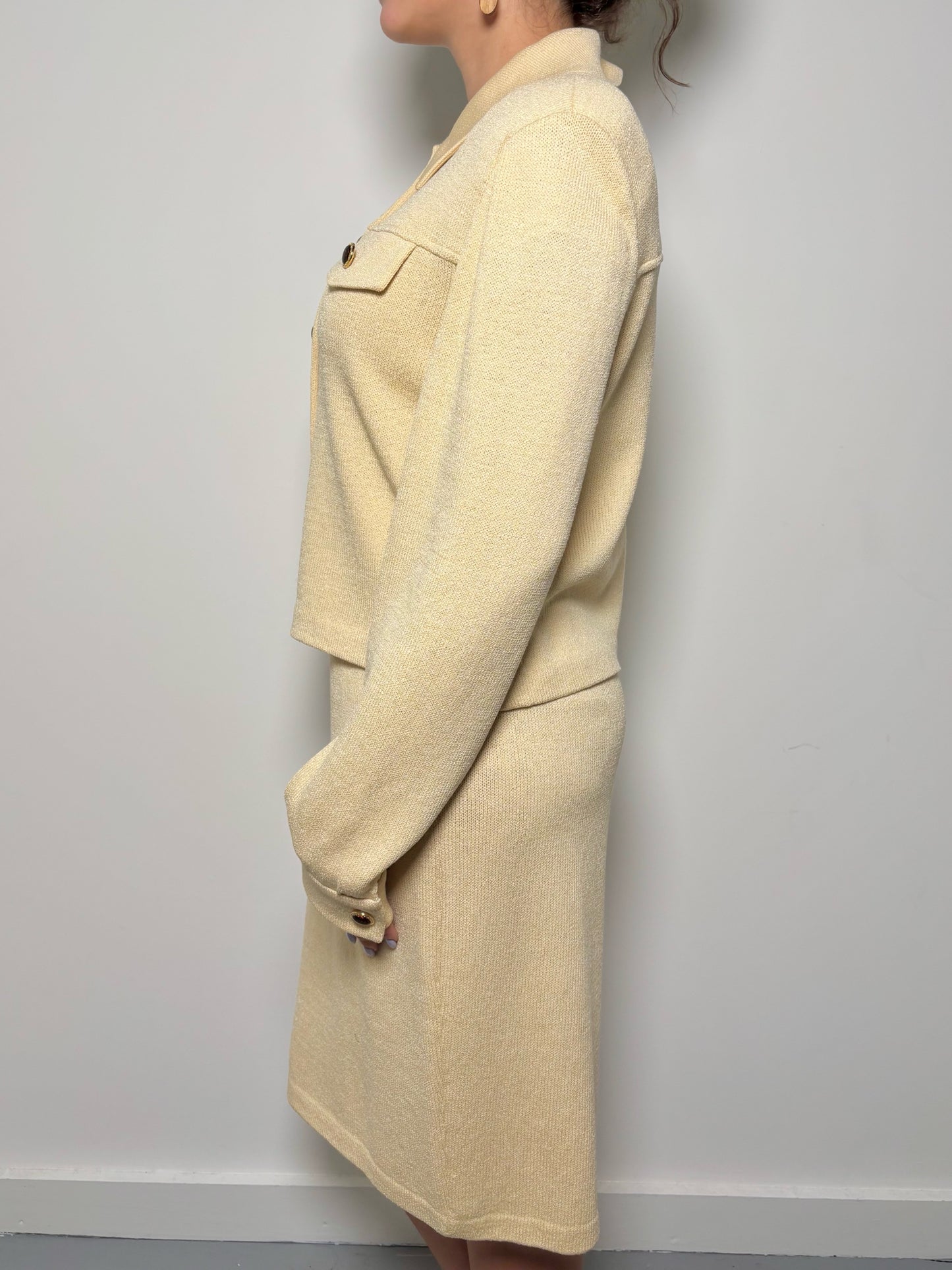 Women Size 8 St. John Yellow Solid Blazer