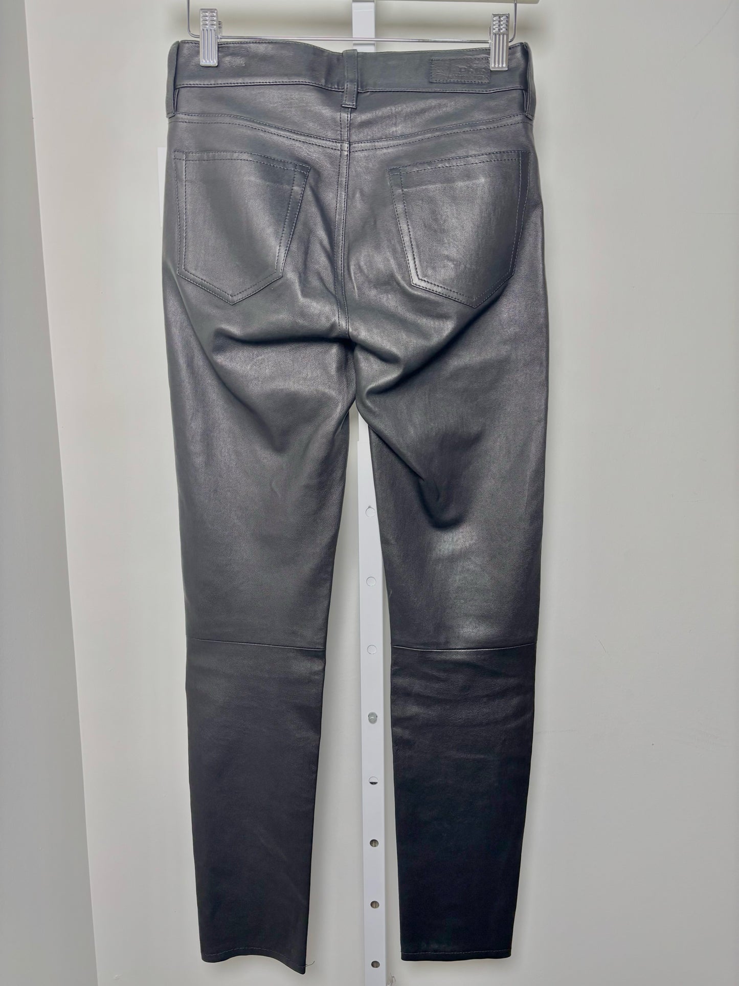 Women Size 0 Polo by Ralph Lauren Black Leather Tapered Leg Jeans