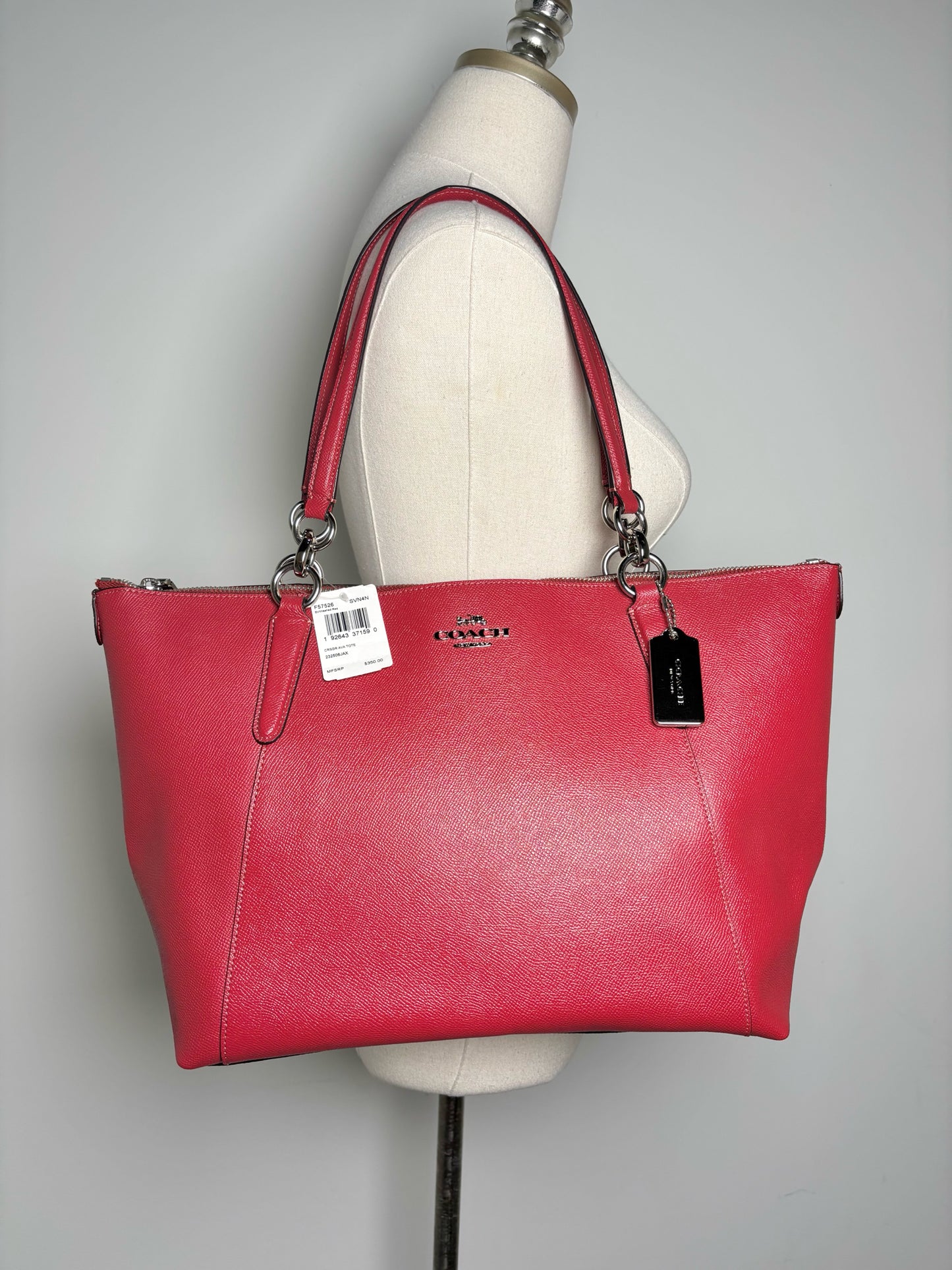 Coach Saffiano Leather NWT Red Ava Tote Purse