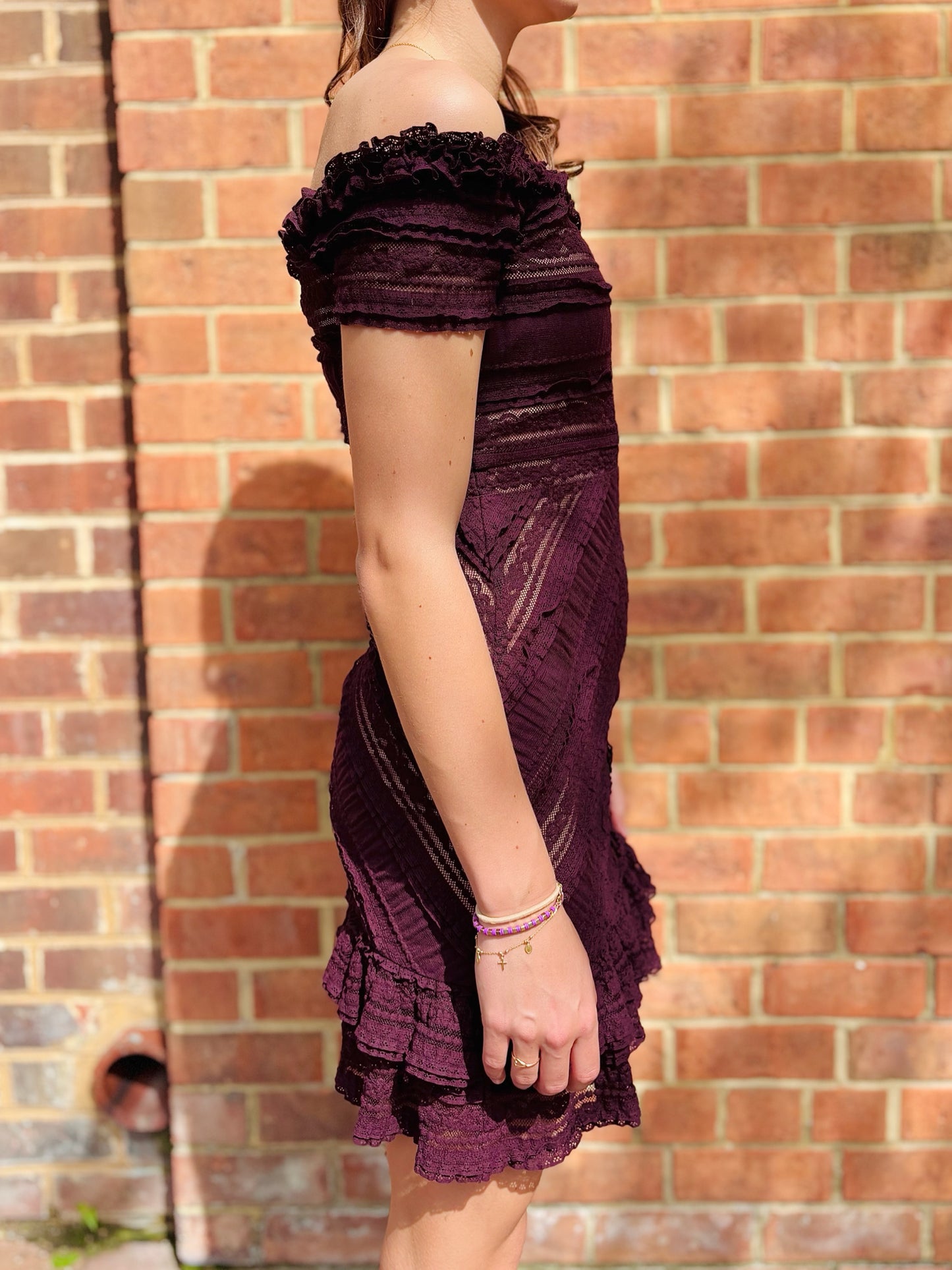Women Size 0 Cinq a Sept Maroon Lace NWOT Dress