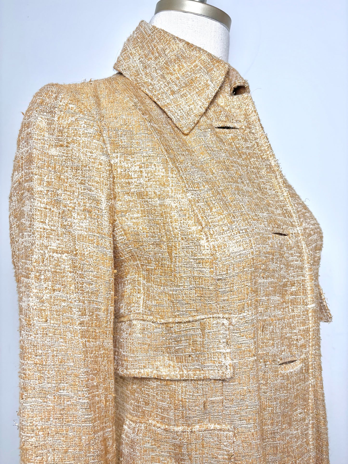 Women Size 38 (2 US) Dolce & Gabbana Metallic Gold Solid Blazer