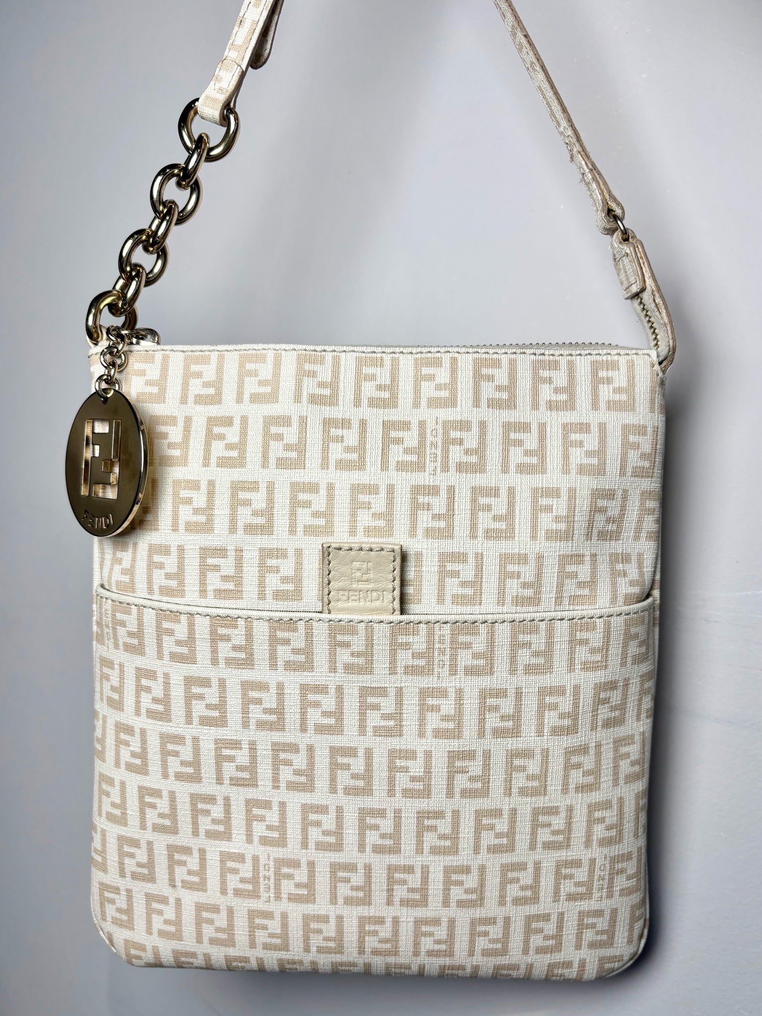 Fendi Zucchino FF Beige, Cream Crossbody Bag – VIDA STYLE SHOP