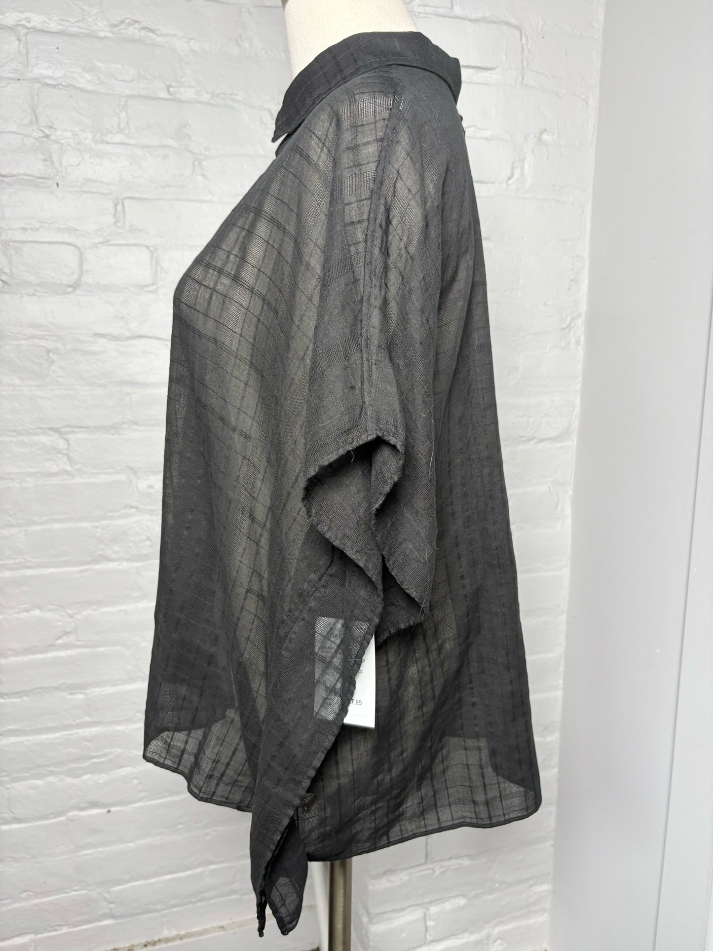 Women Size S Billy Reid Black Solid Cotton Shirt