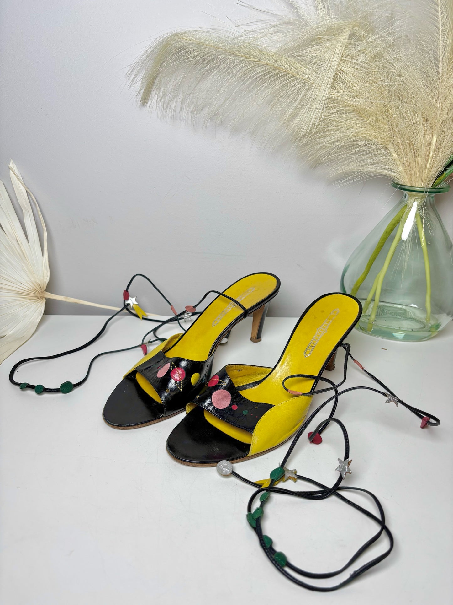 W Shoe Size 38.5 Ashley Dearborn Black Leather Heels