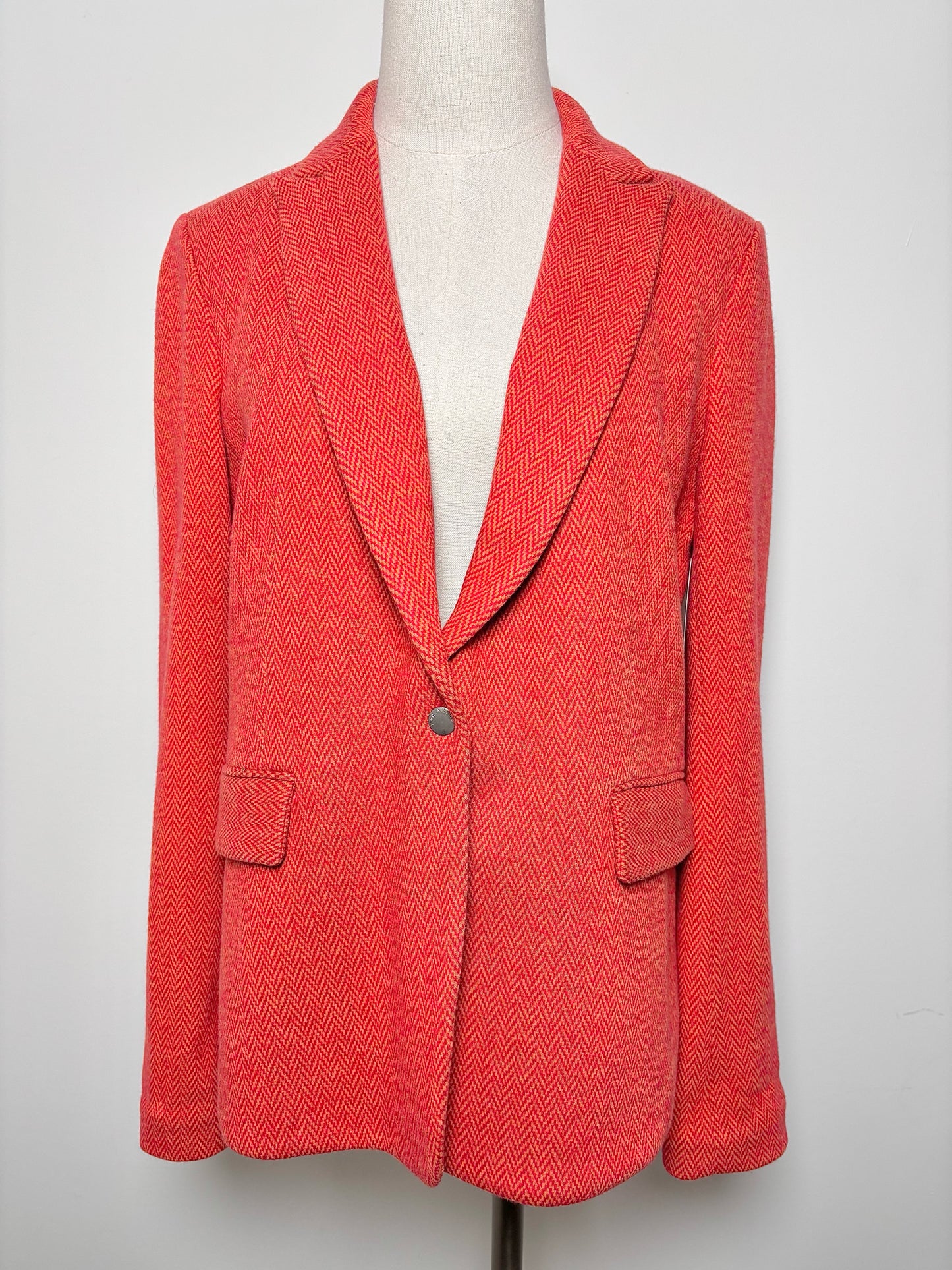 Women Size 10 Rag & Bone Orange Herringbone Blazer