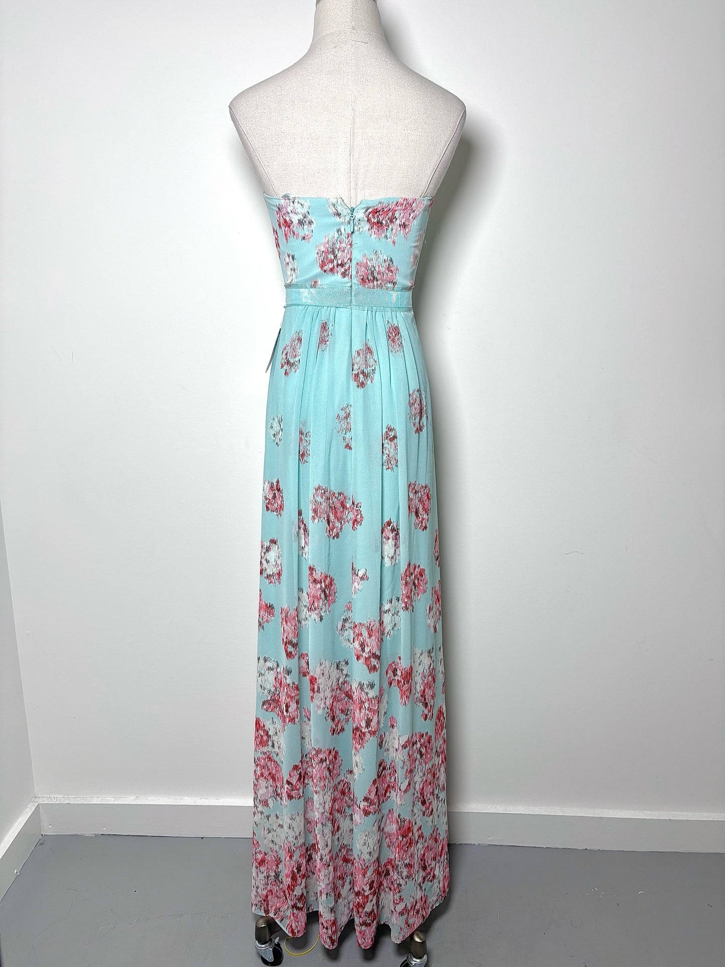 Women Size S BCBG Blue, pink Floral Polyester Dress