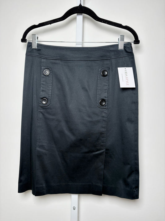 Women Size 2 Lafayette 148 Black Solid Skirt