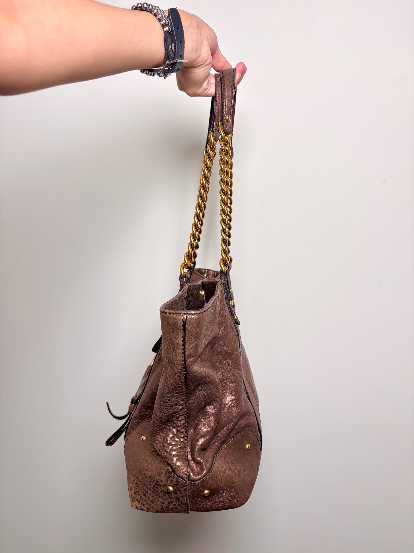 Leather Dolce & Gabbana Leather Pre-owned Bronze Medium Purse