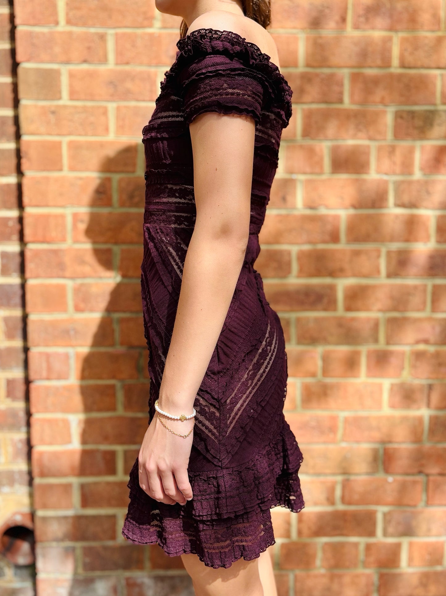 Women Size 0 Cinq a Sept Maroon Lace NWOT Dress
