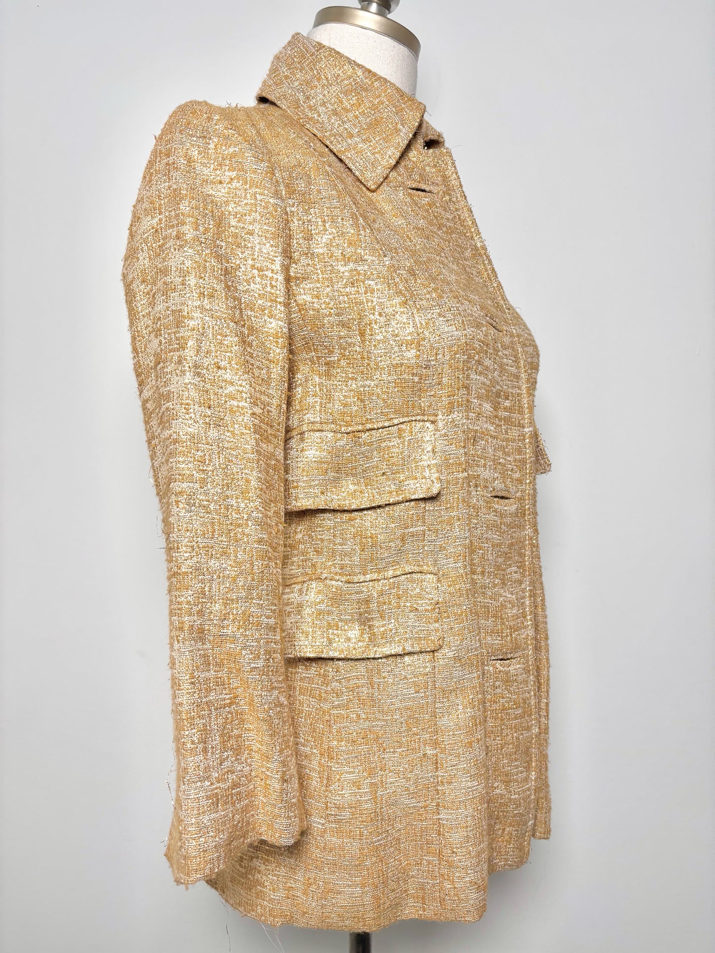 Women Size 38 (2 US) Dolce & Gabbana Metallic Gold Solid Blazer