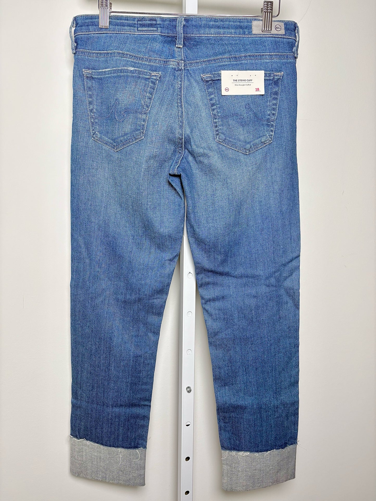 Women Size 28 Adriano Goldschmied Metallic Blue Distressed Denim NWT Jeans