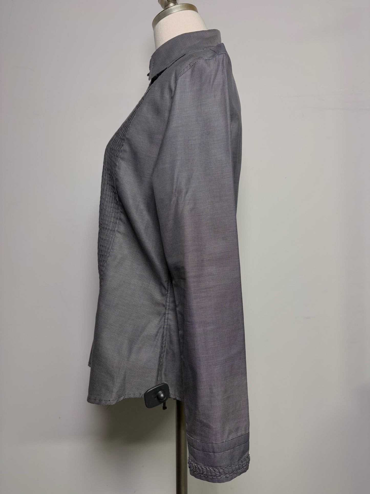 Women Size 46 (10, US) Etro Black Micro-check Shirt