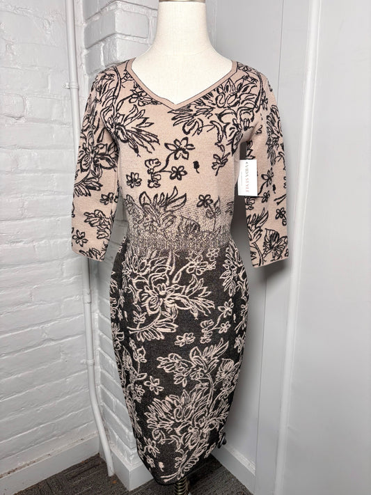 Women Size S D. Exterior Black, Khaki Sheath Knit Dress