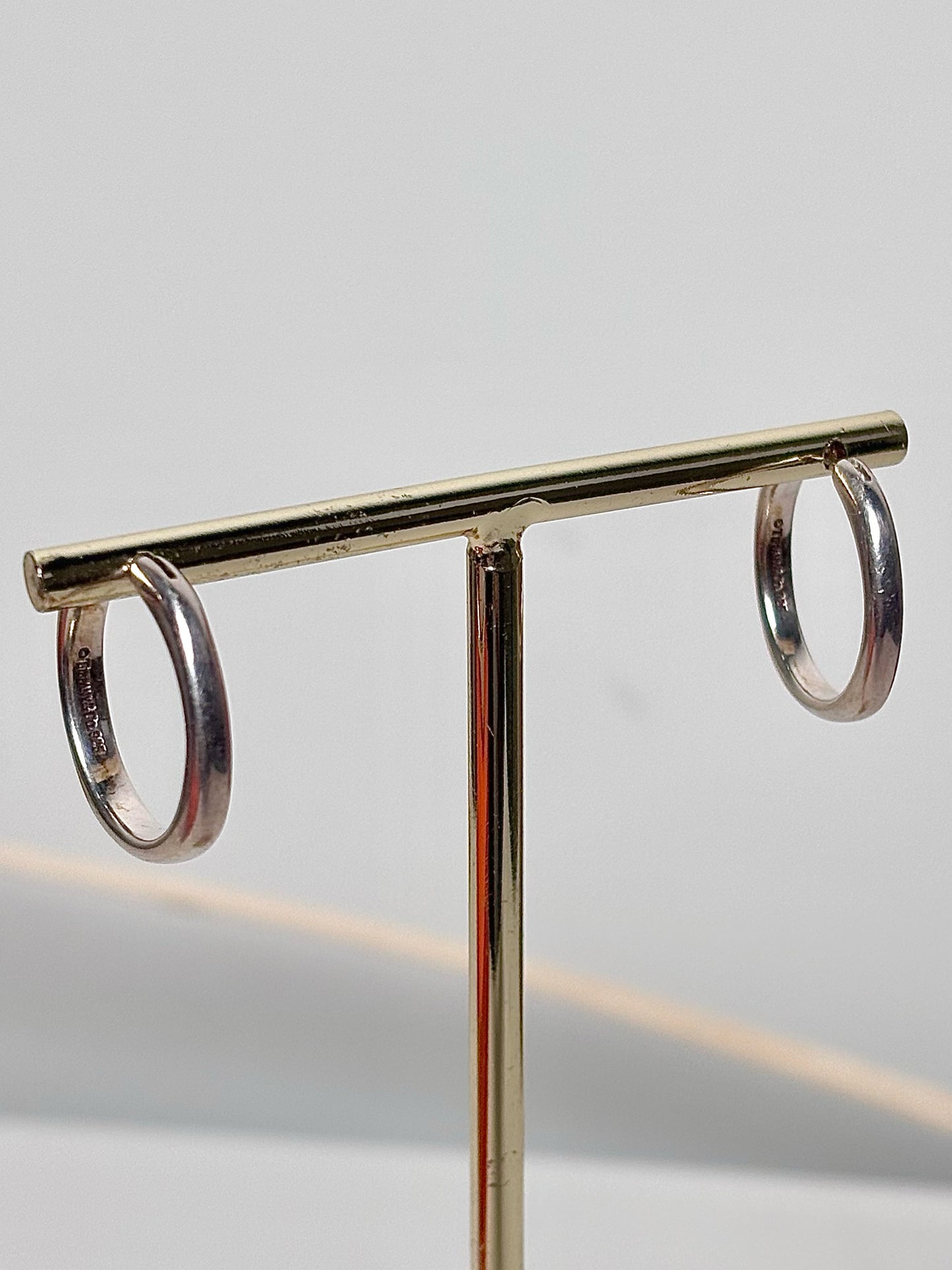 Tiffany & Co. Sterling Silver Cushion Hoop Earrings