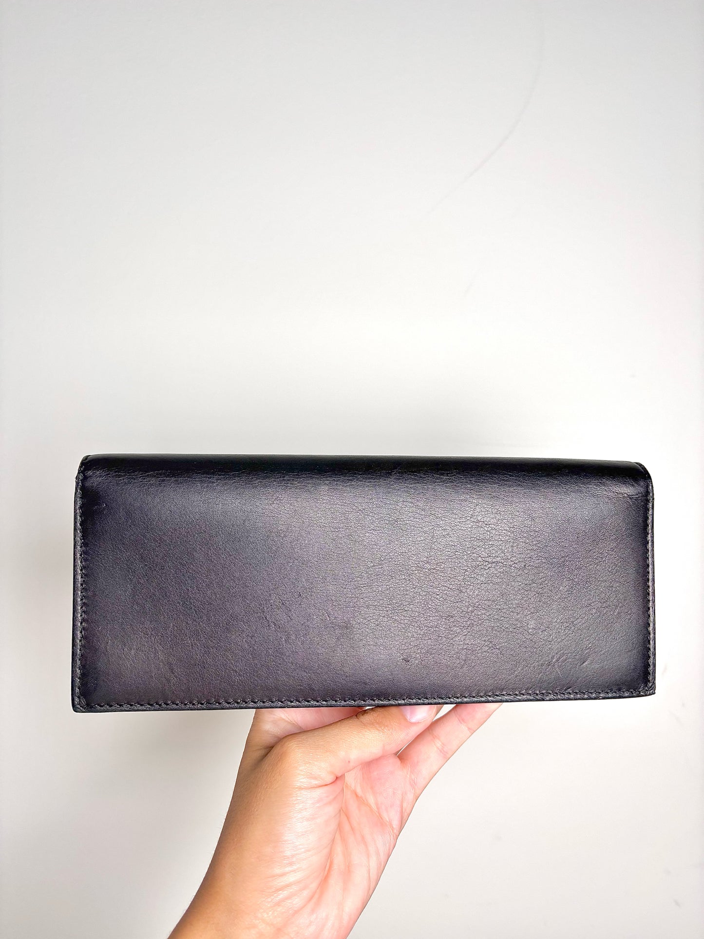Gucci Solid Leather Black Cowhide Clutch Purse