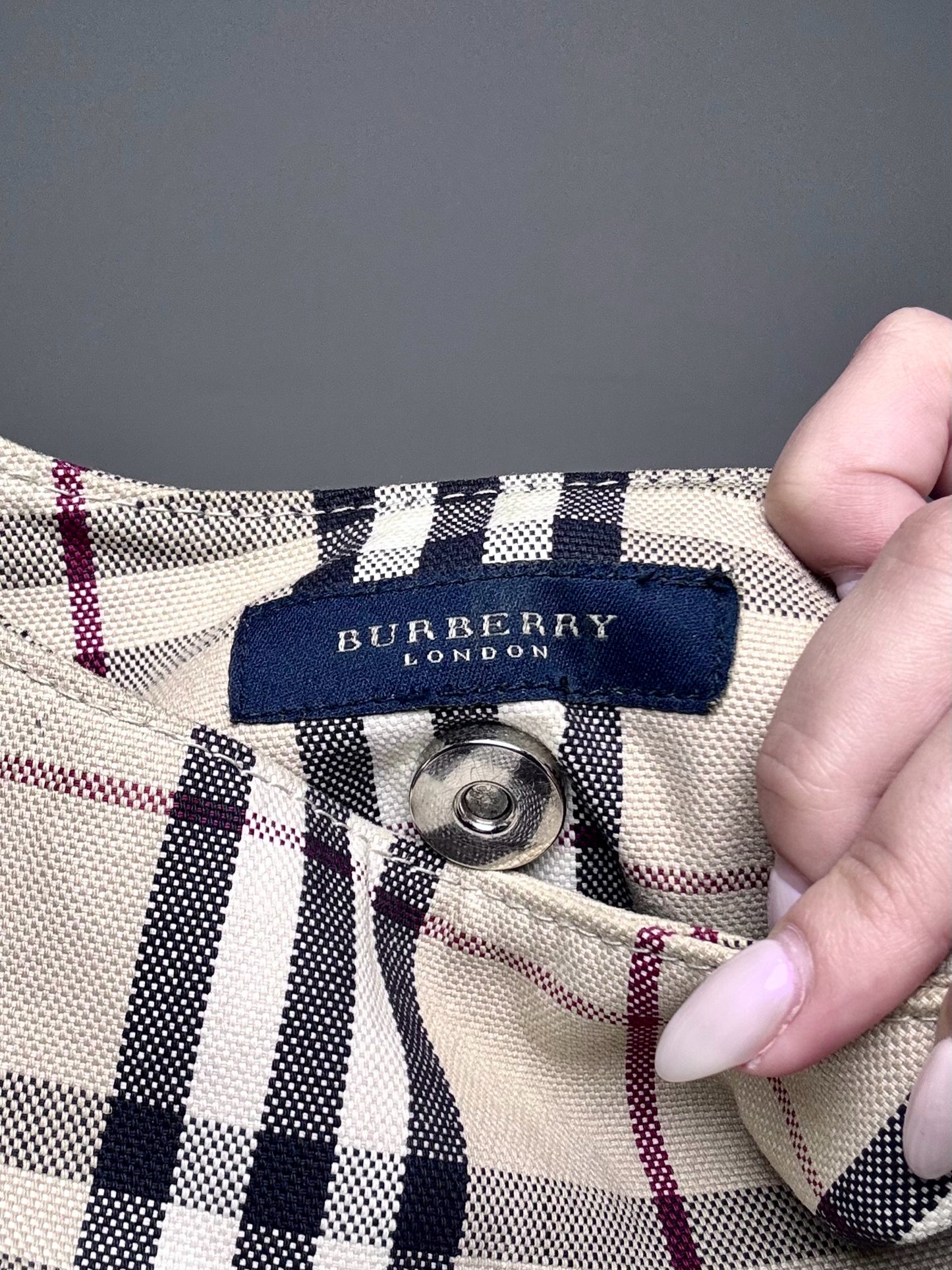 Burberry Plaid Canvas Beige Espadrille Bucket Purse