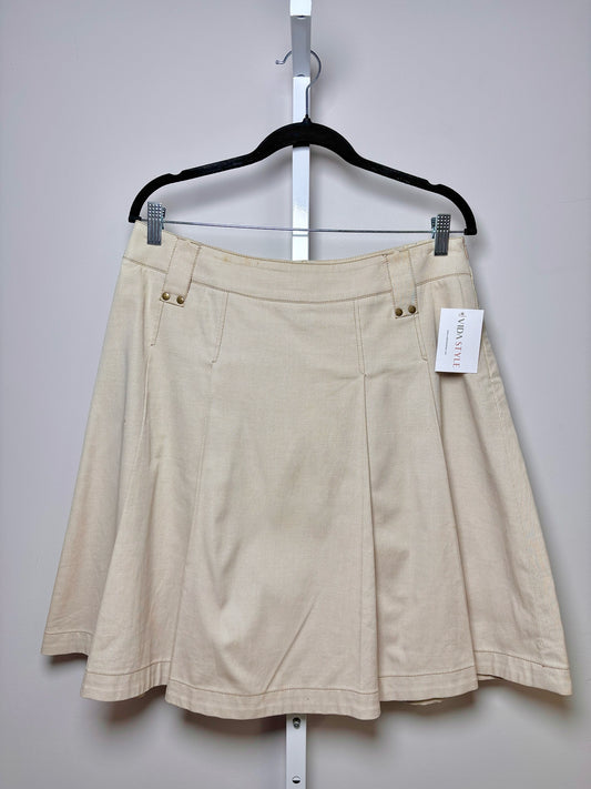 Women Size 8 Gunex Khaki Solid Cotton, Polyamide, Spandex Skirt