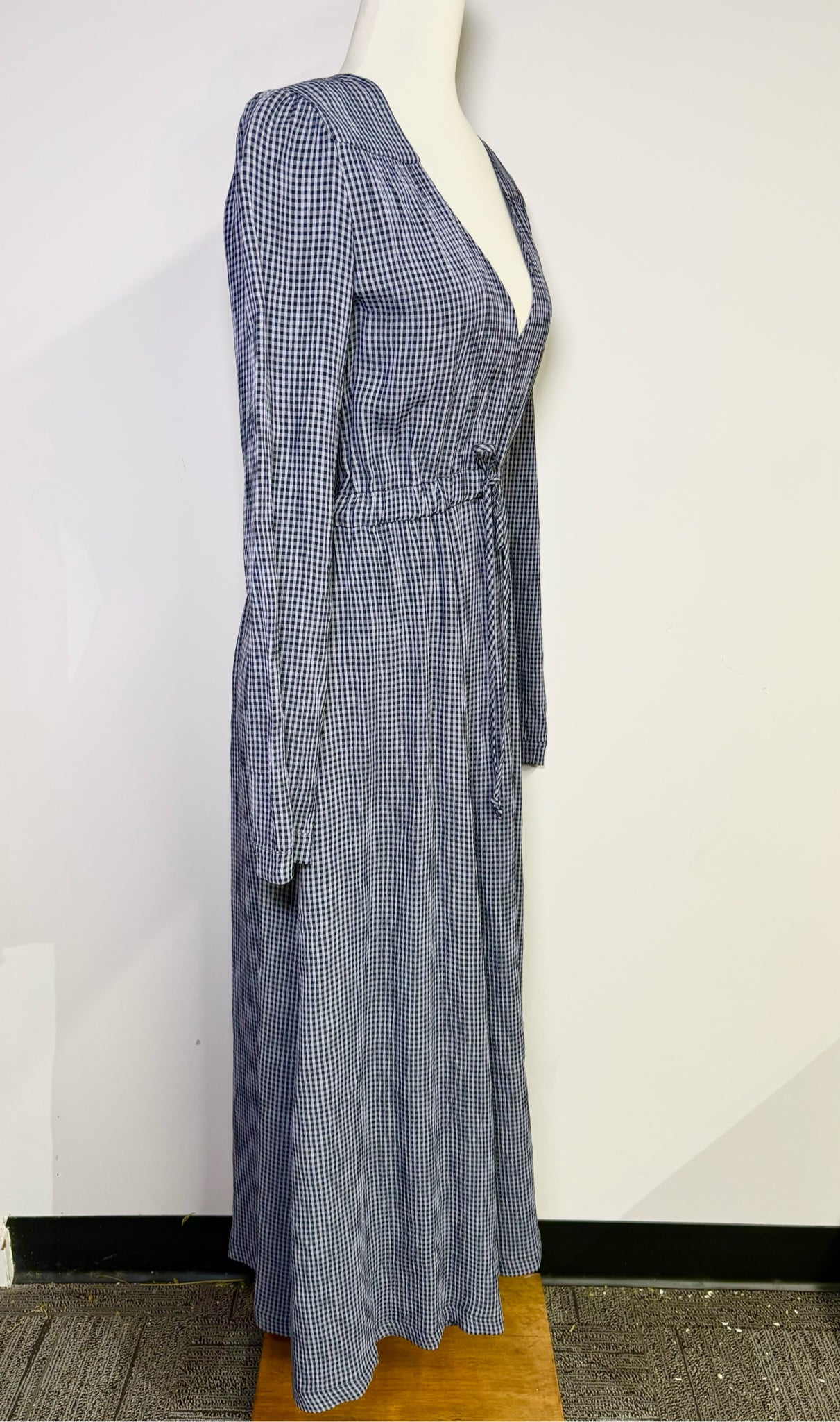 Women Size M Christy Dawn Multi-Color Micro-check Midi Dress