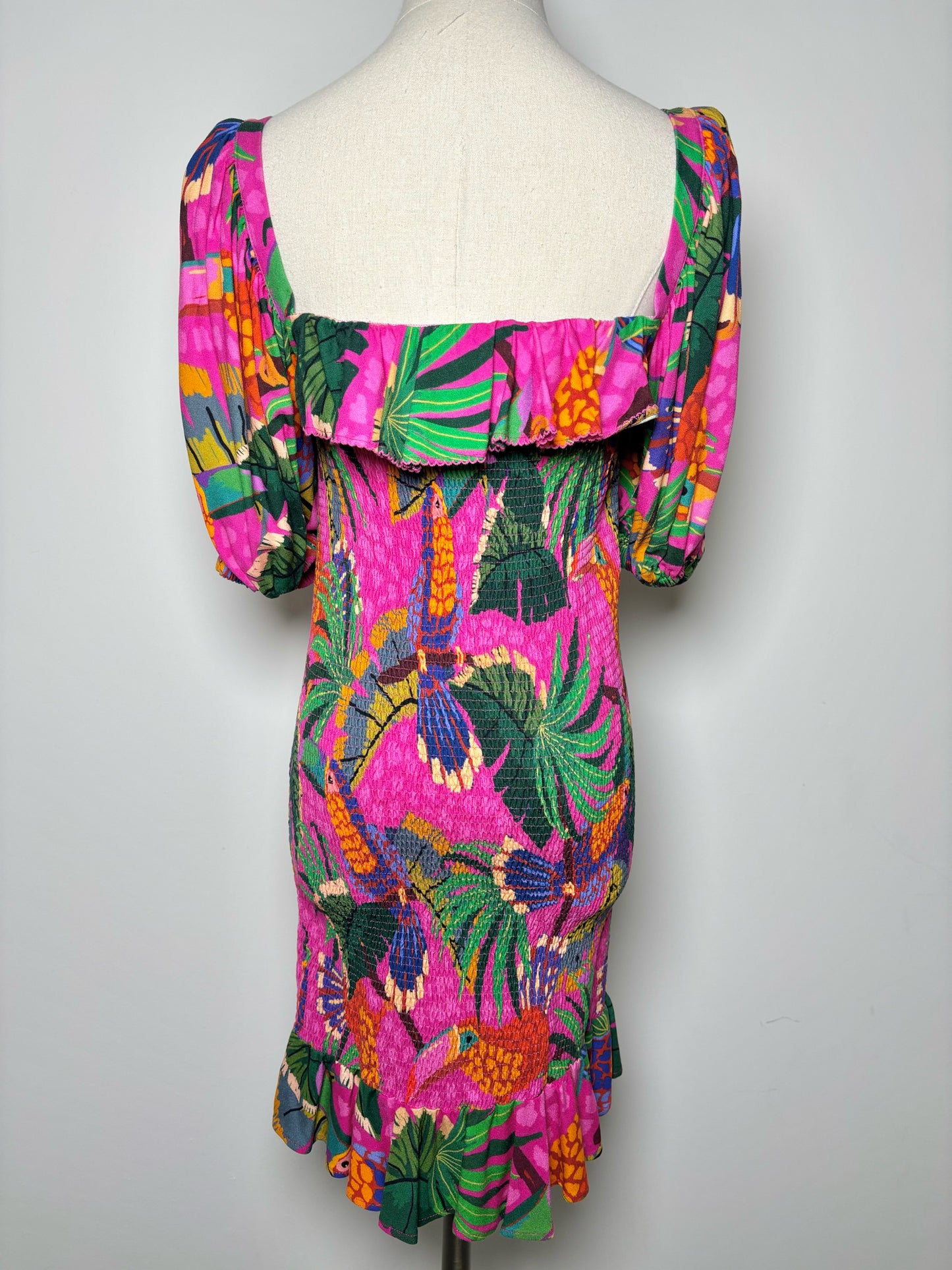Women Size S Farm Rio Pink, green, orange, blue Floral NWOT Dress