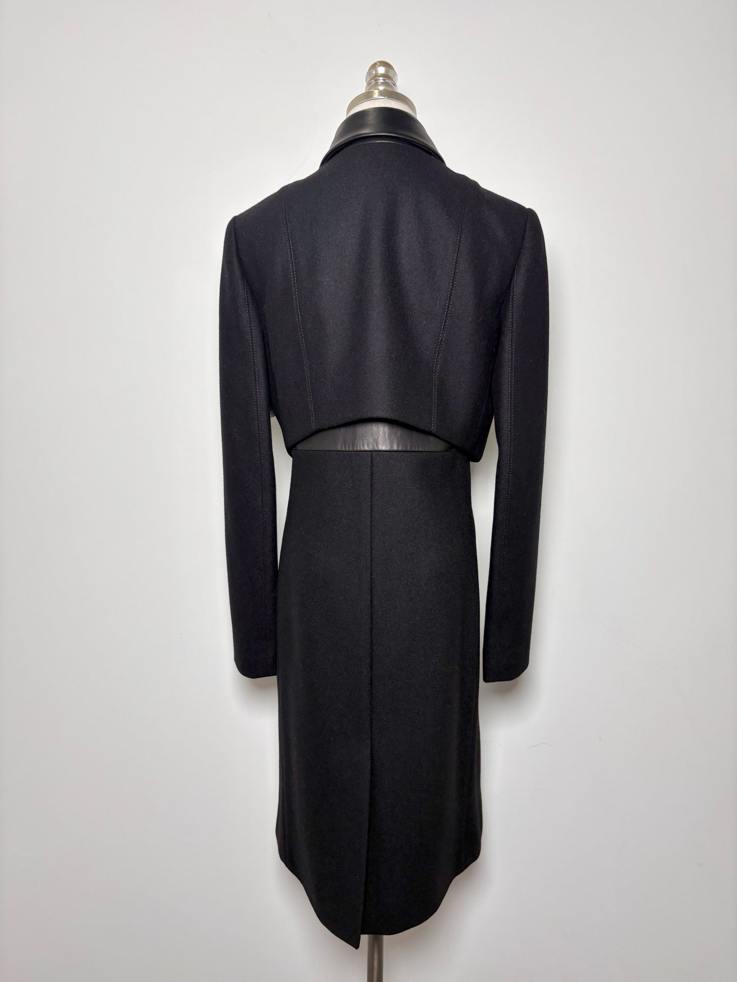Women Size 6 The Row Black Nostrand Wool, Leather NWT Coat