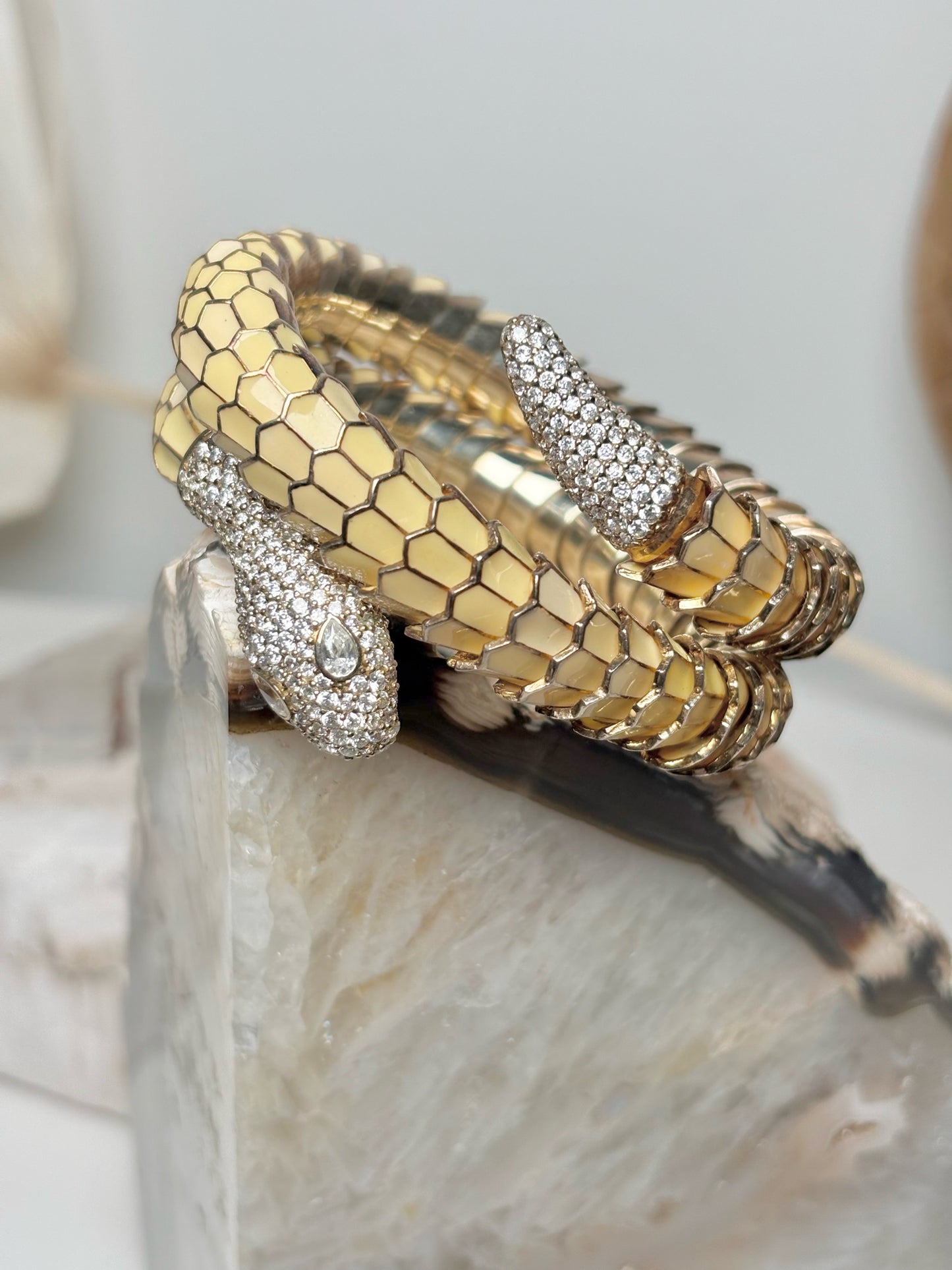 Enamel No Label Snake Scales Crystal Bracelet