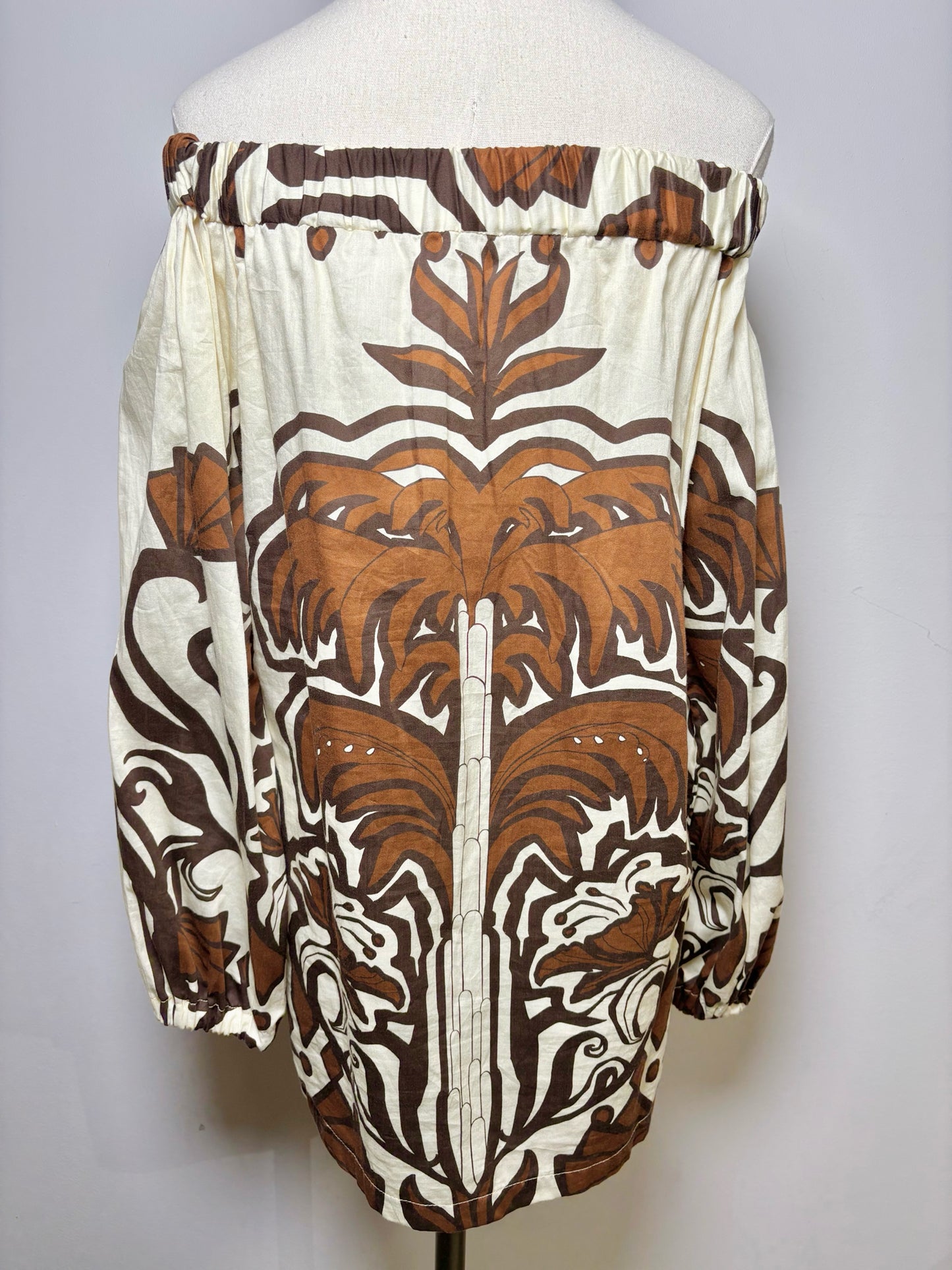 Women Size XS Eugenia Fernandez Brown Print Top