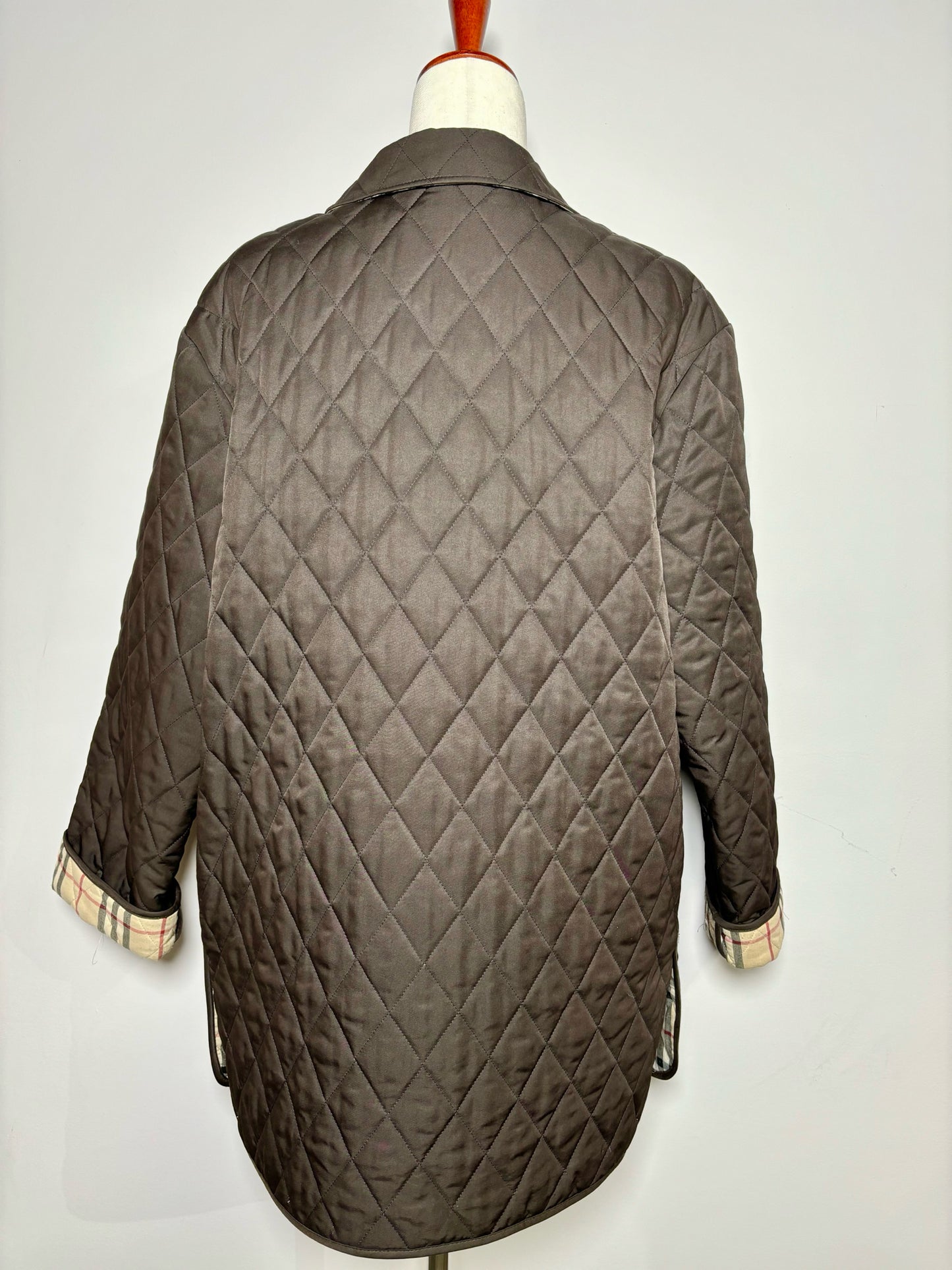 Burberry Brown Cotton Solid Men's L Quilted Lightweight Jacket